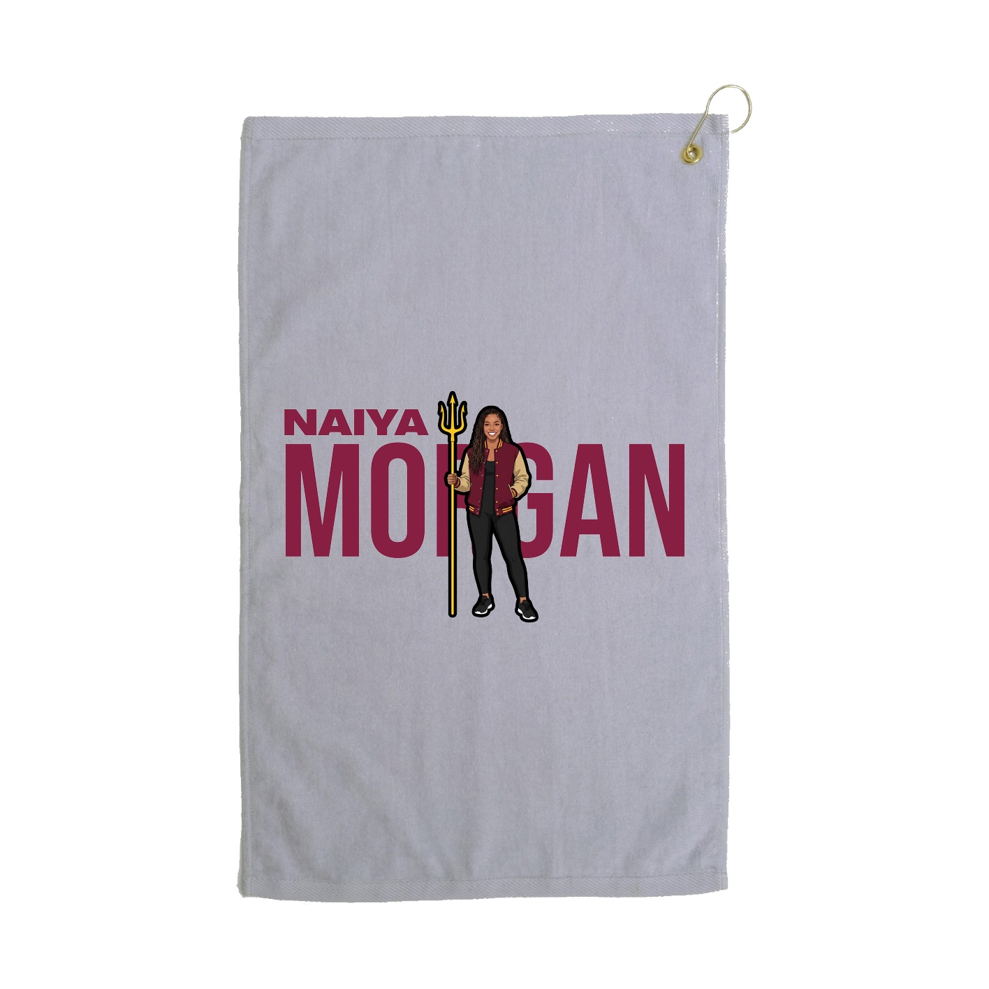 Golf Towel — Player Name in Grey