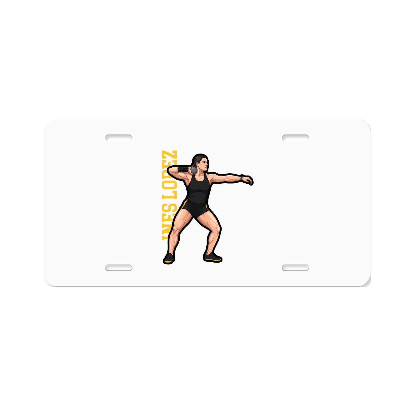 License Plate — Name Vertical in Classic