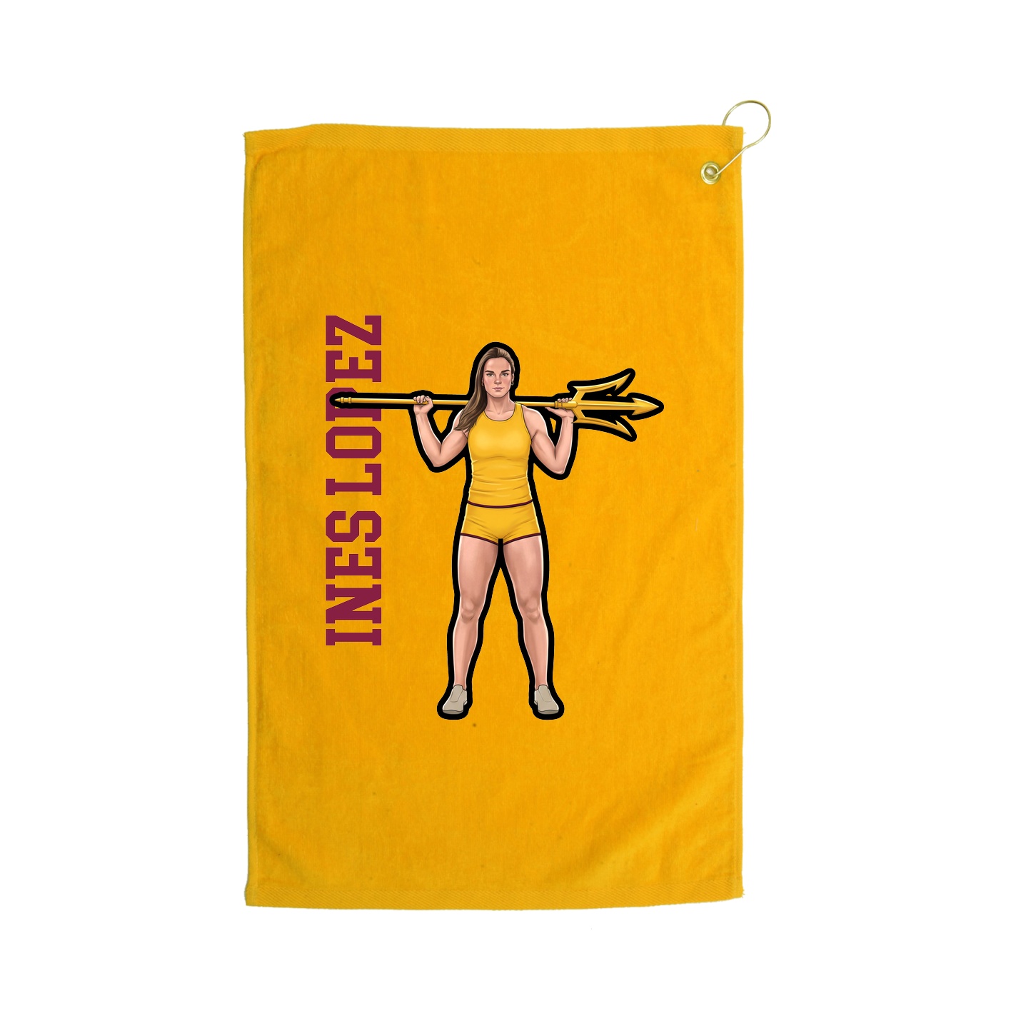 Golf Towel — Name Vertical in Gold