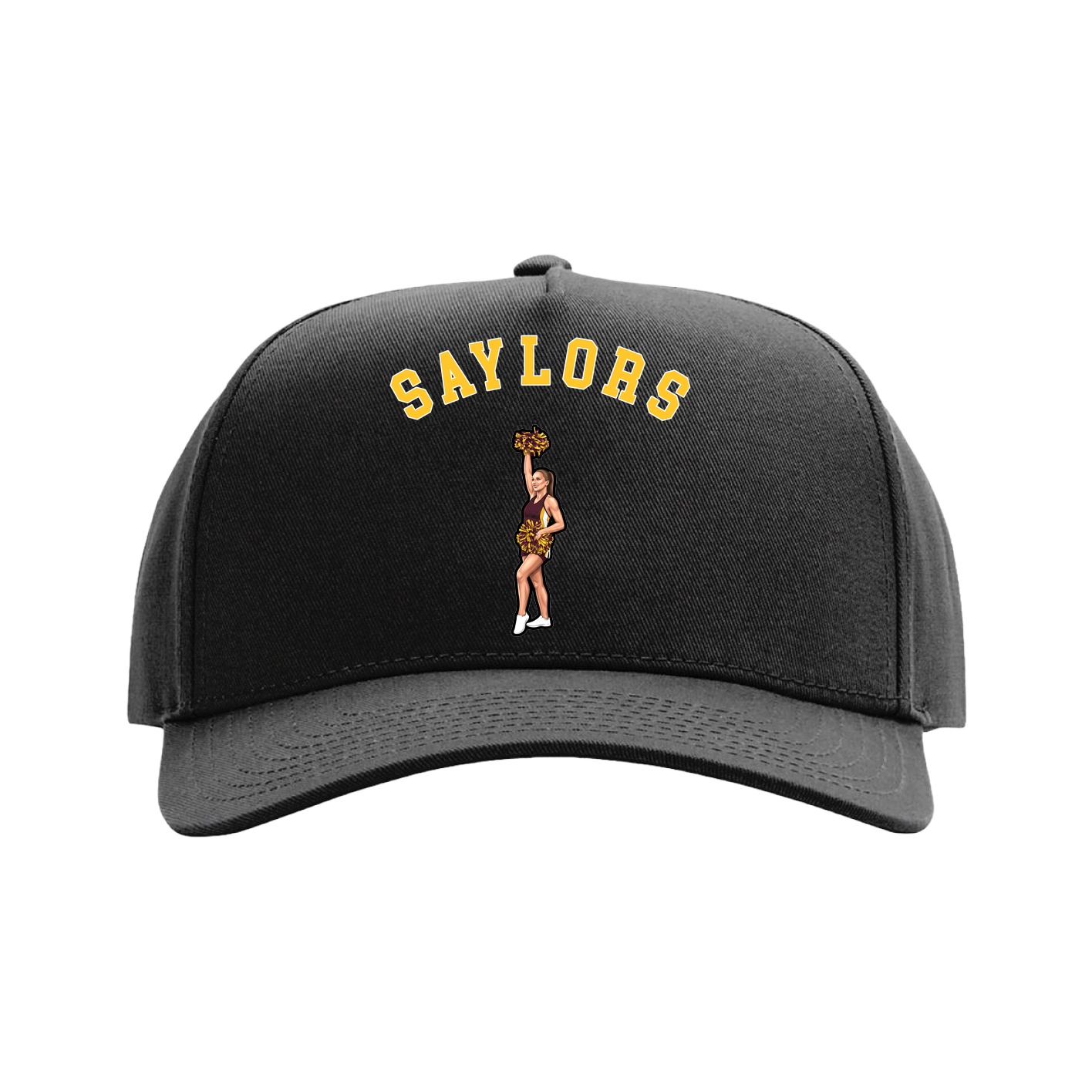 Full Fabric Five-Panel Champ Cap — Shirsey Arch in Black