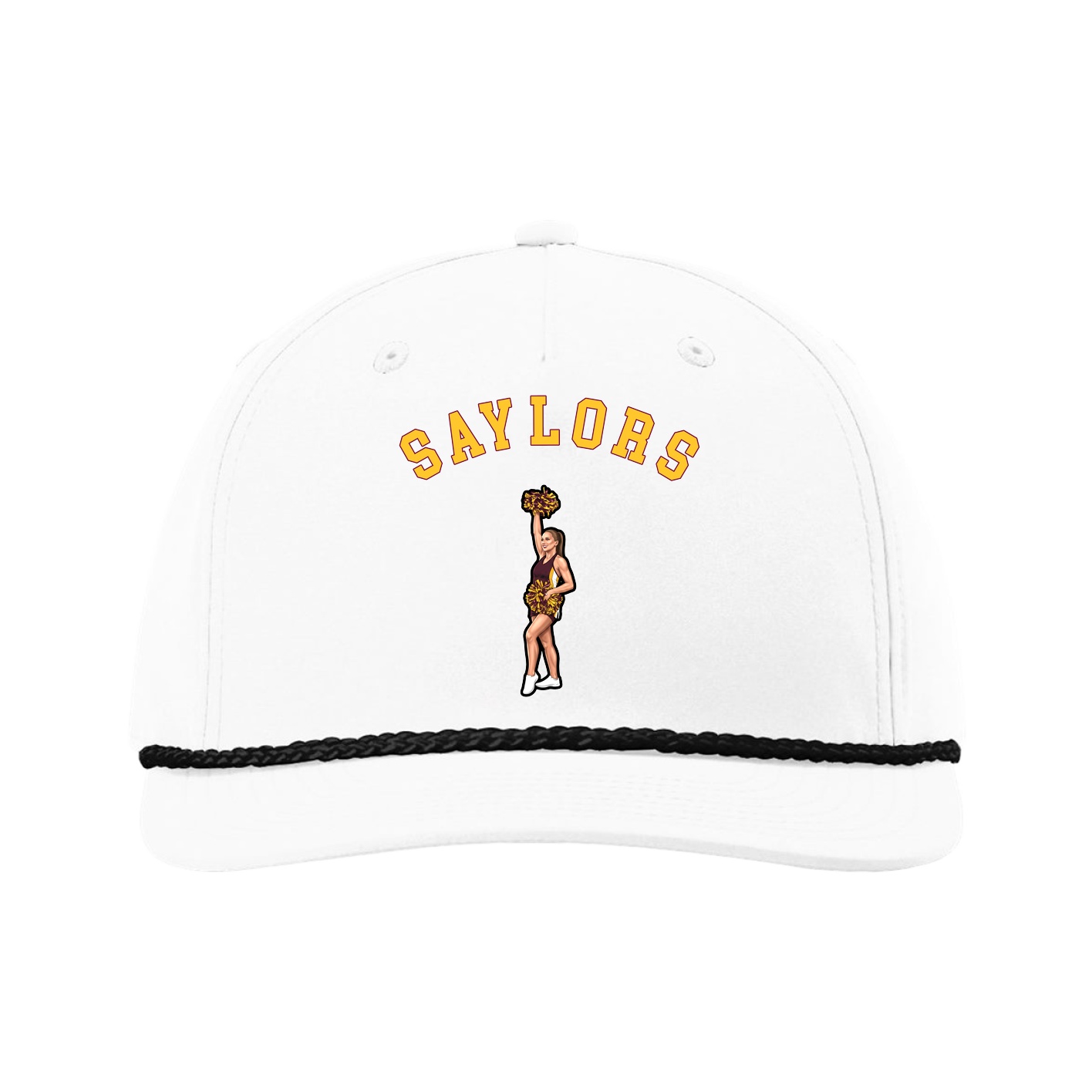 Five-Panel Classic Rope Cap — Shirsey Arch in White