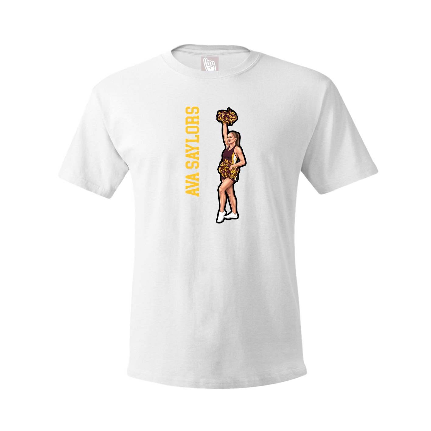 Tee — Name Vertical in White
