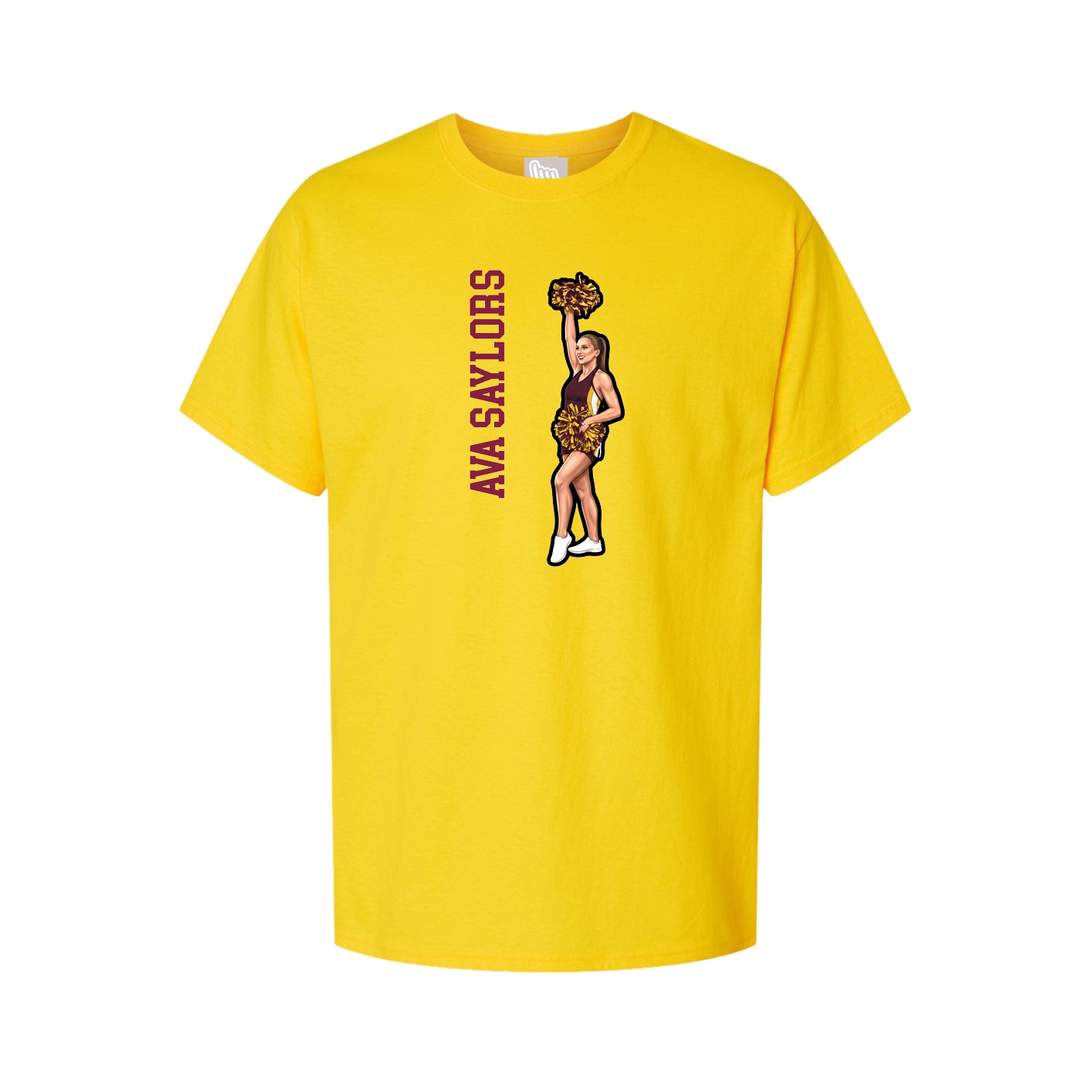 Youth Tee — Name Vertical in Gold