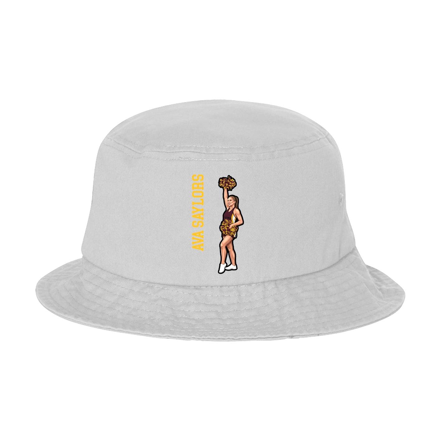 Bucket Cap — Name Vertical in White