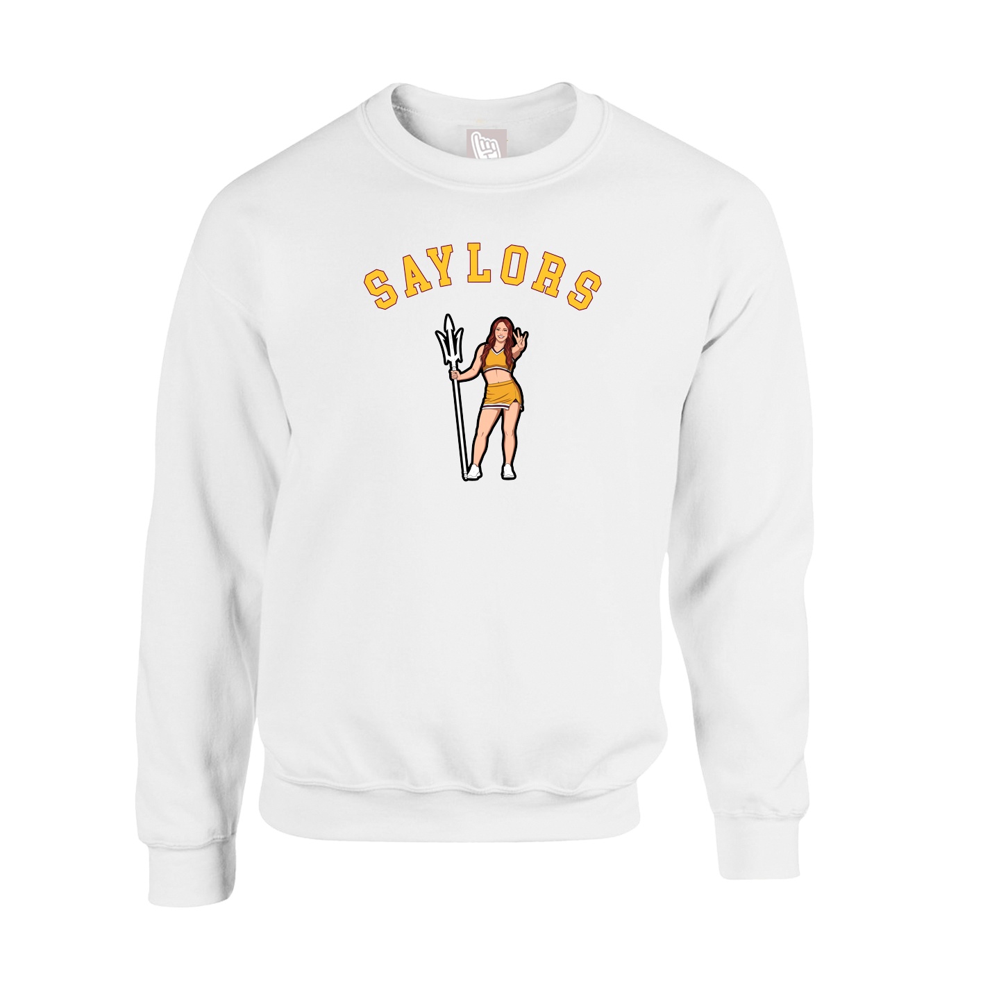 Fleece Crew — Shirsey Arch in White