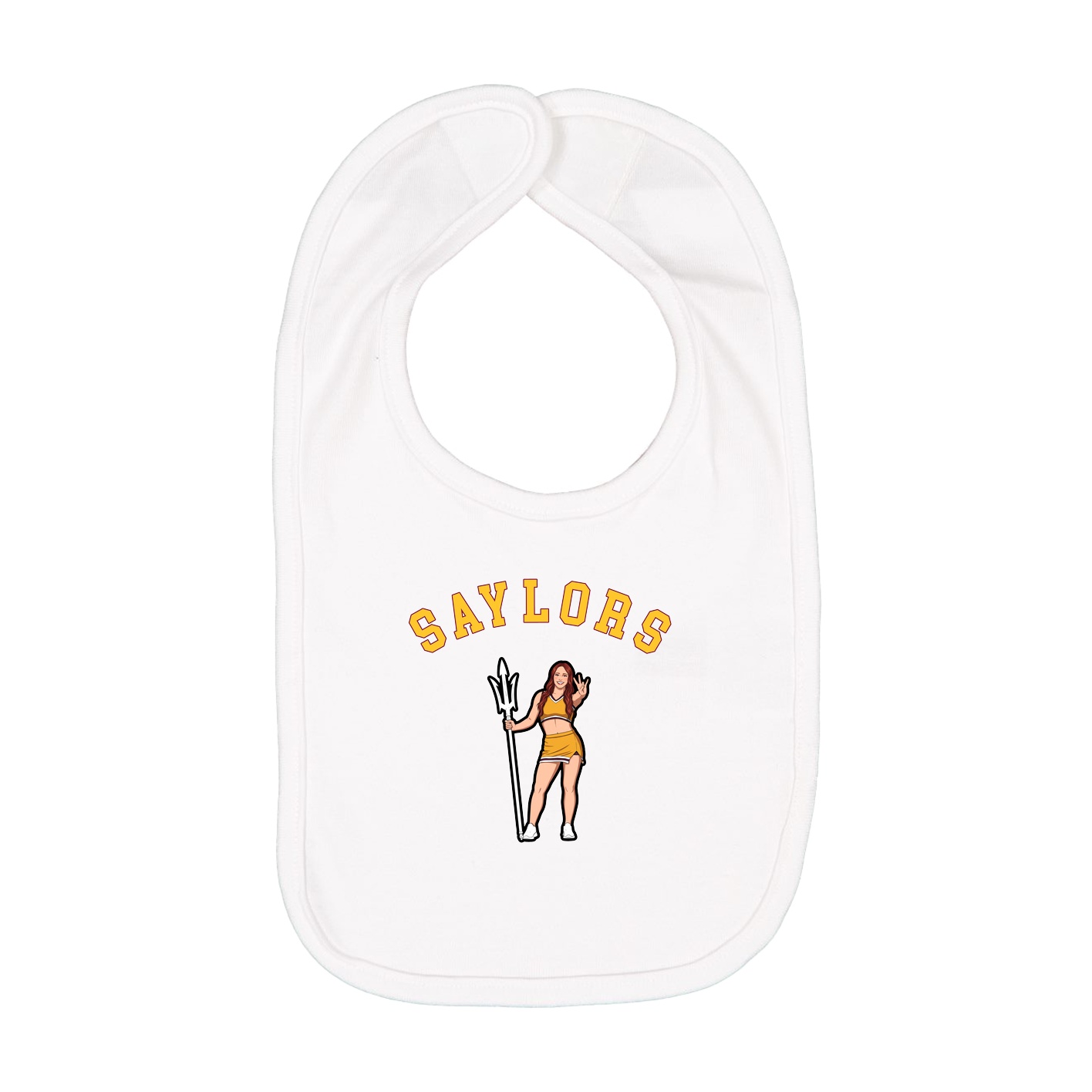 Infant Bib — Shirsey Arch in White