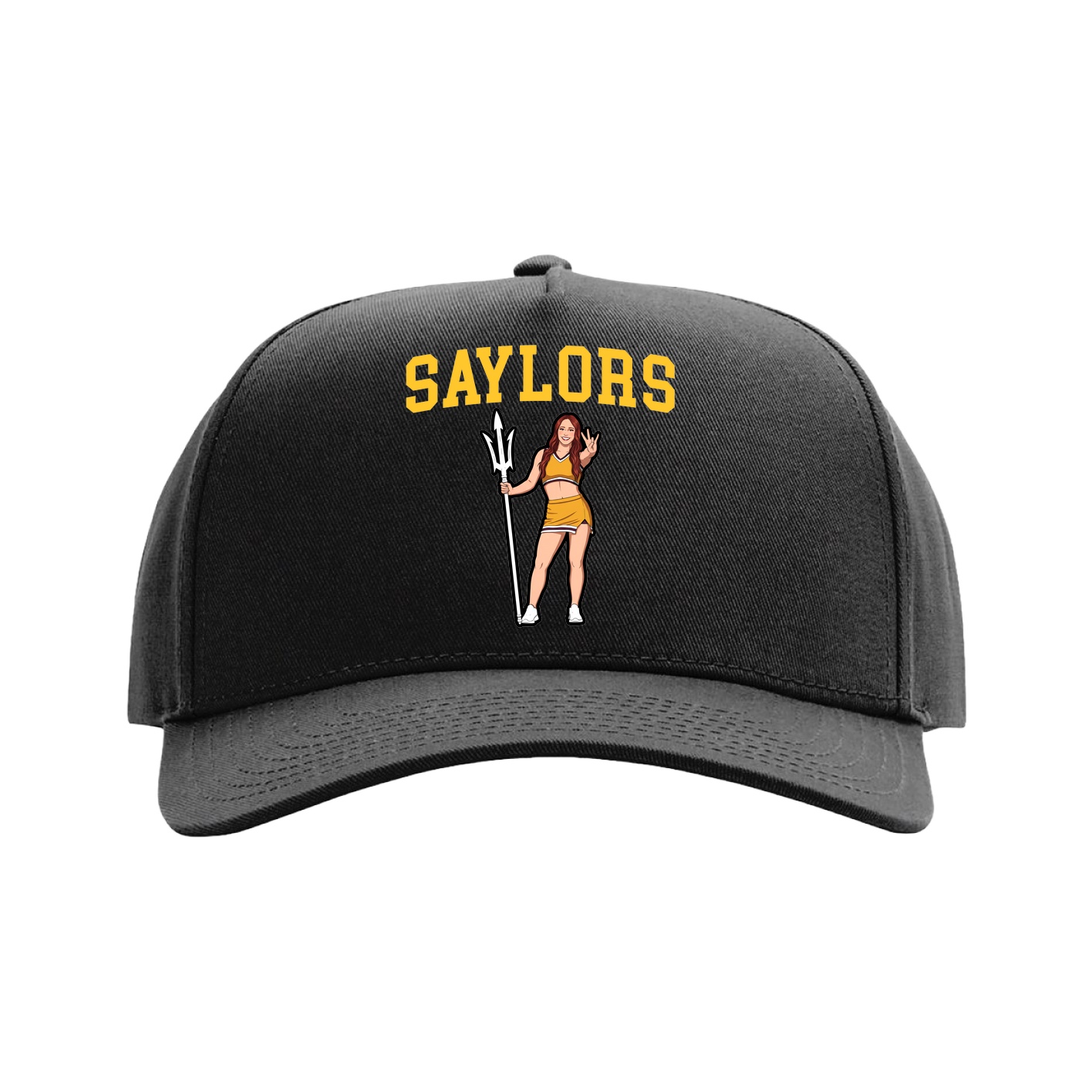 Full Fabric Five-Panel Champ Cap — Shirsey in Black