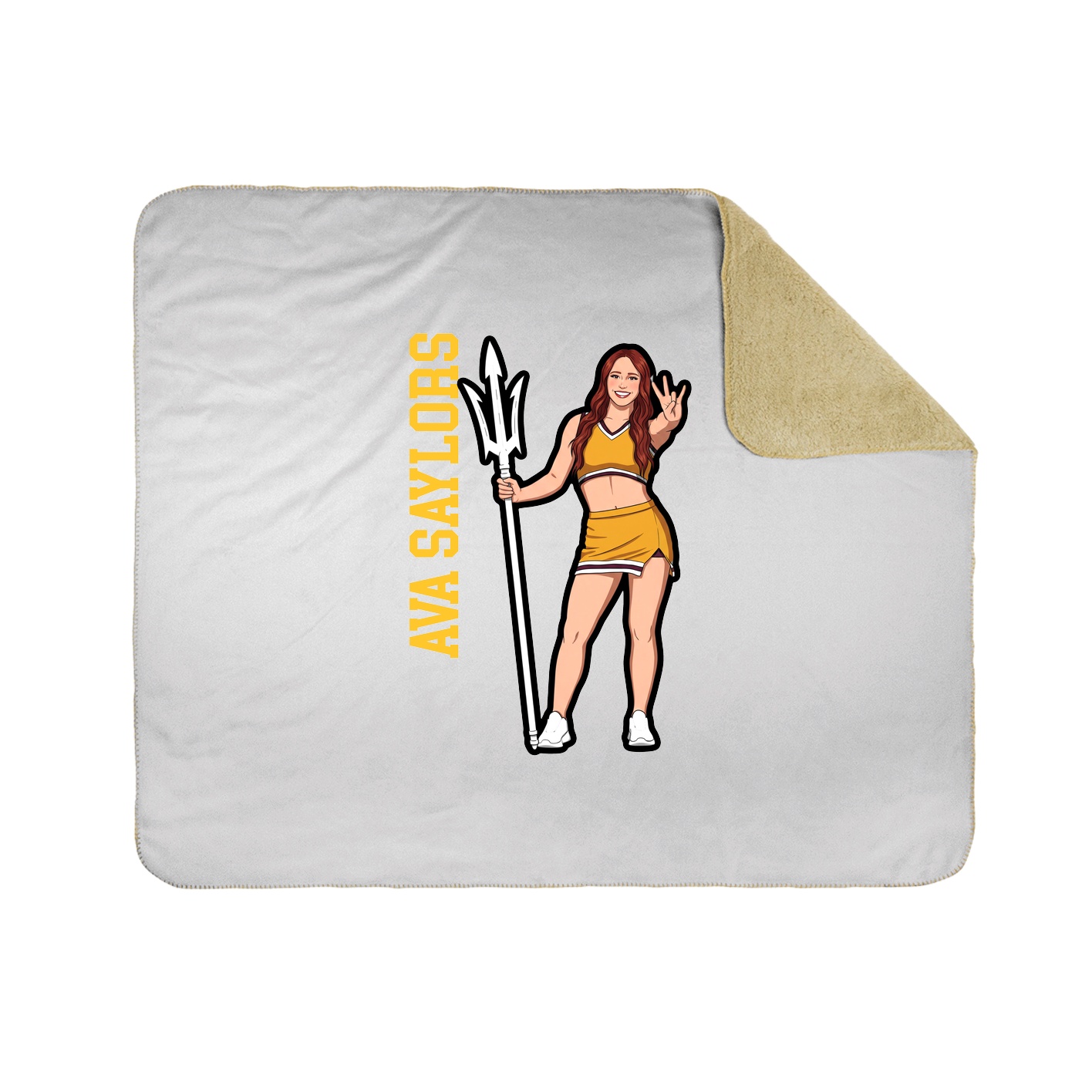 Throw Blanket — Name Vertical in White