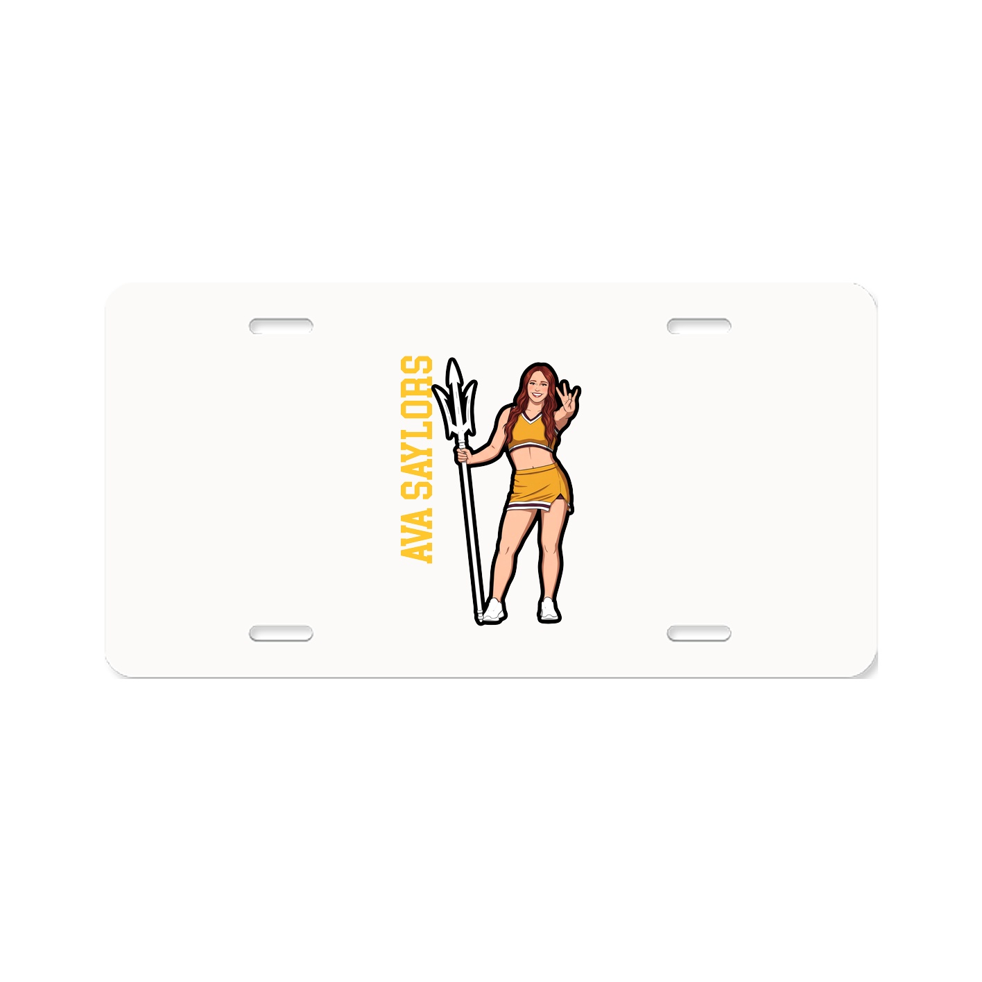 License Plate — Name Vertical in Classic