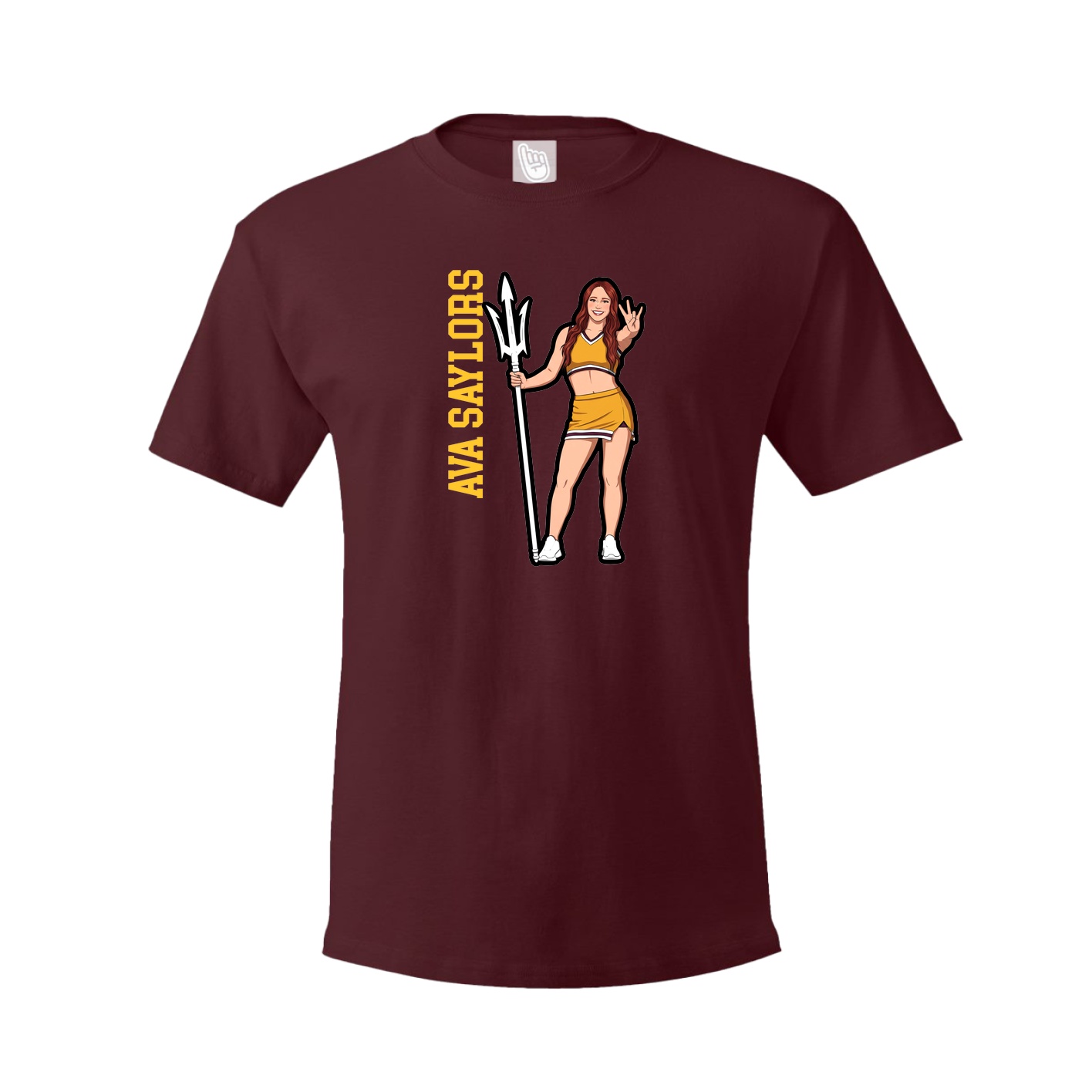 Tee — Name Vertical in Maroon
