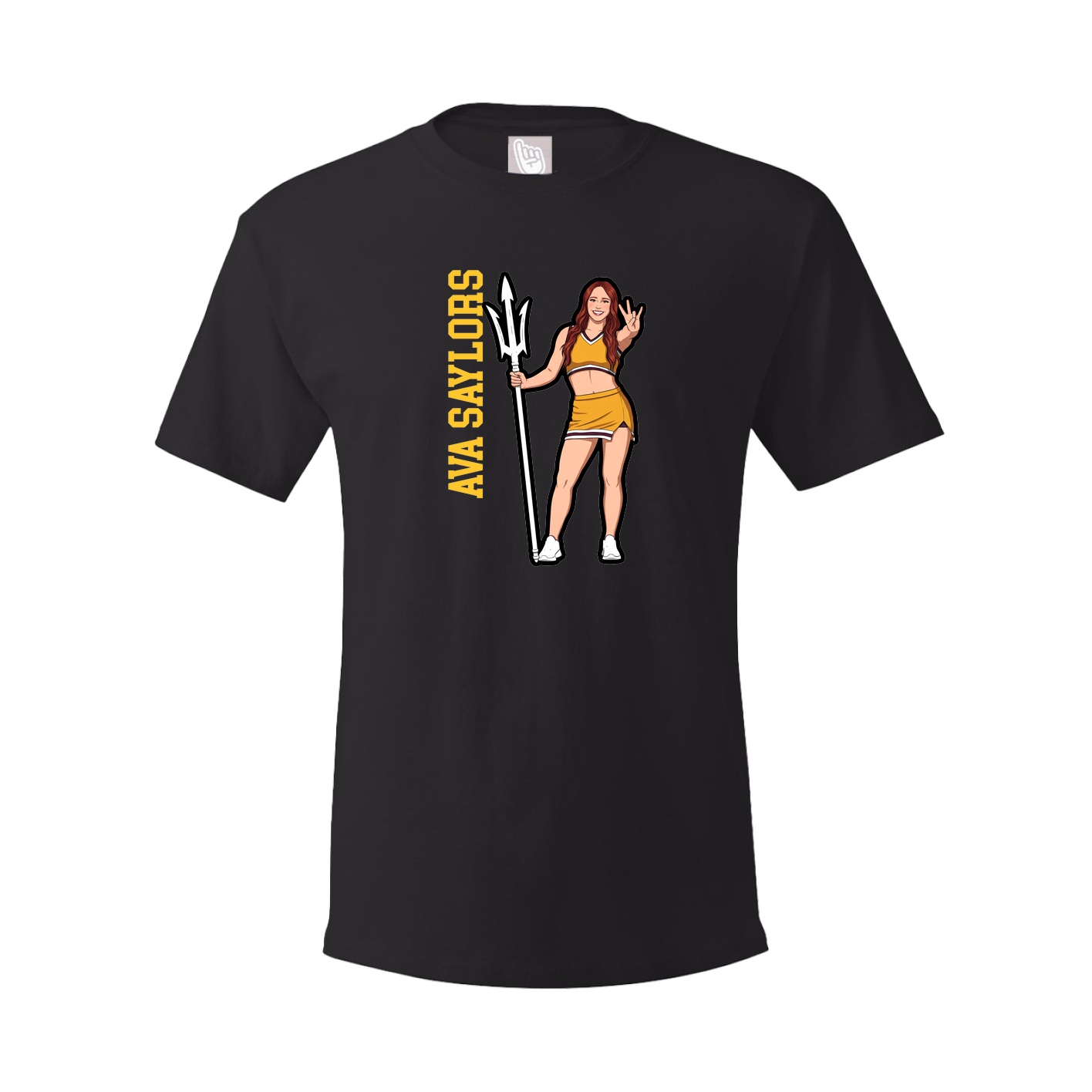 Youth Tee — Name Vertical in Black