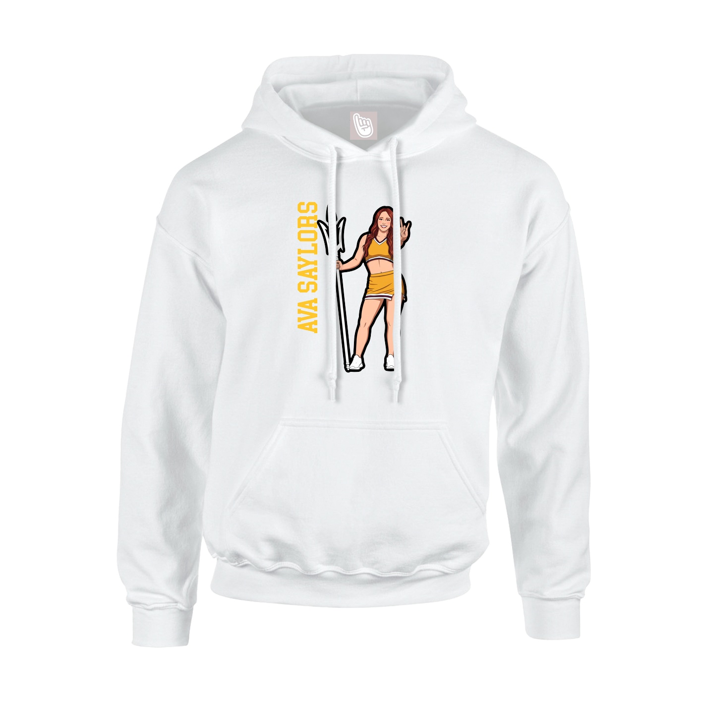 Youth Hoodie — Name Vertical in White