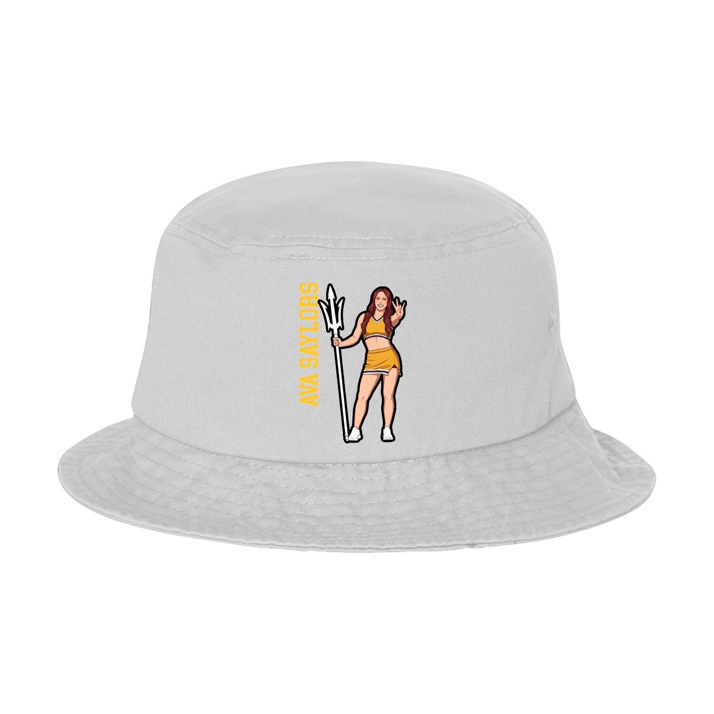 Bucket Cap — Name Vertical in White