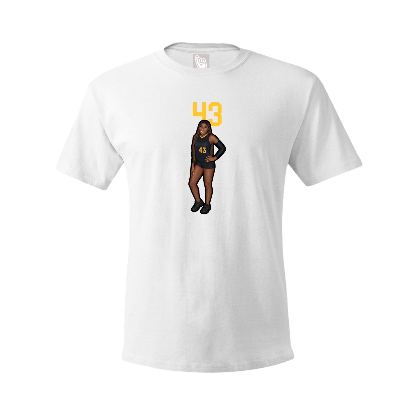 Youth Tee — Number Top in White