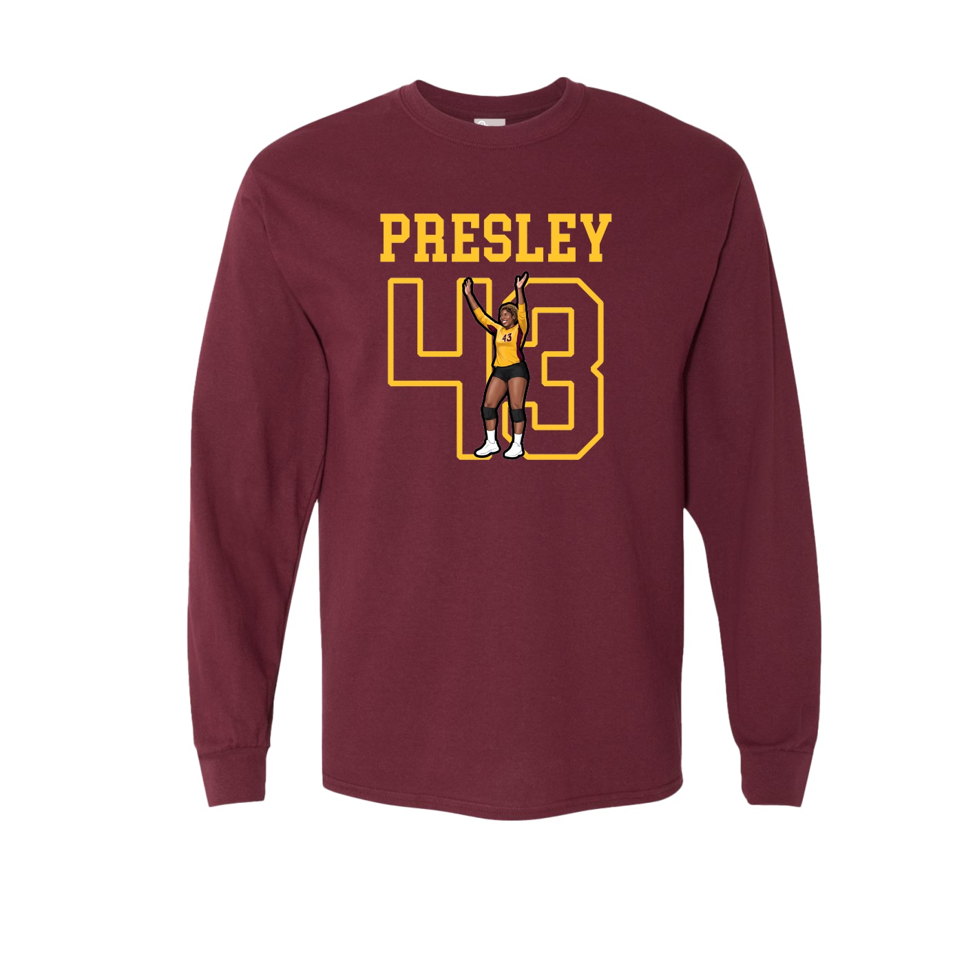 Long Sleeve Tee — Shirsey in Maroon