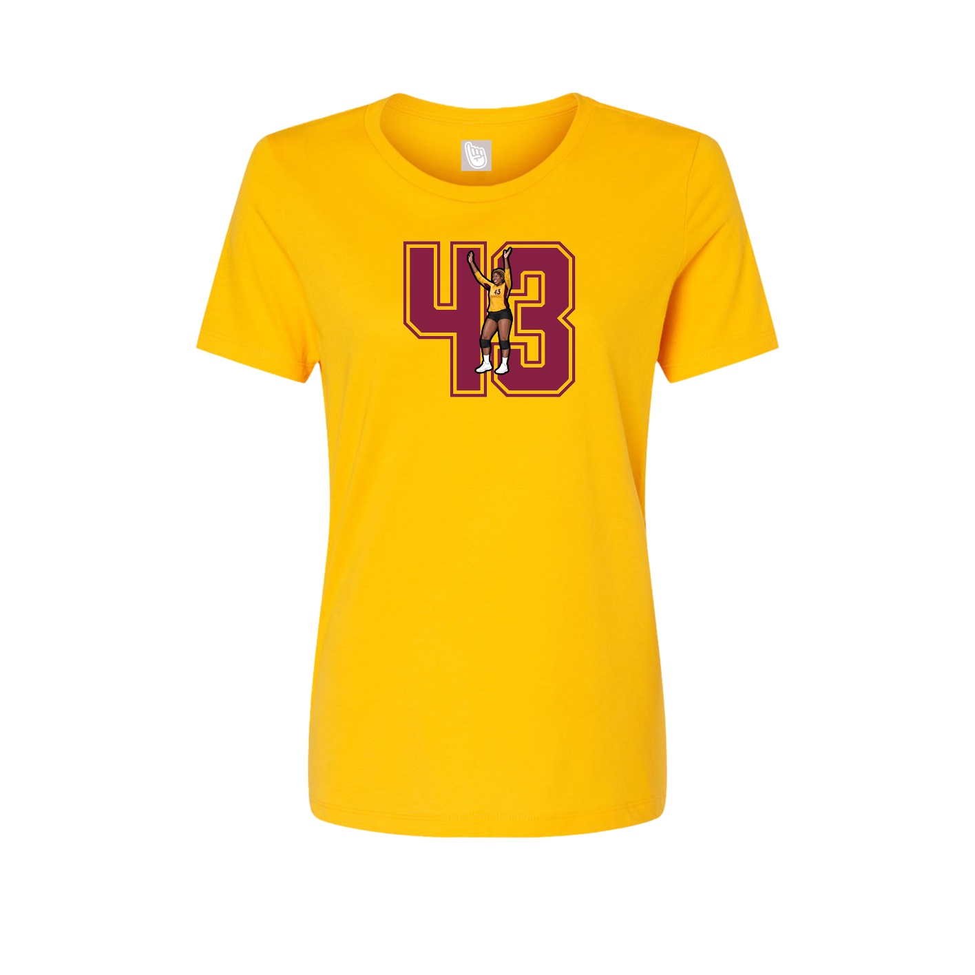 Womens Tee — Number in Gold