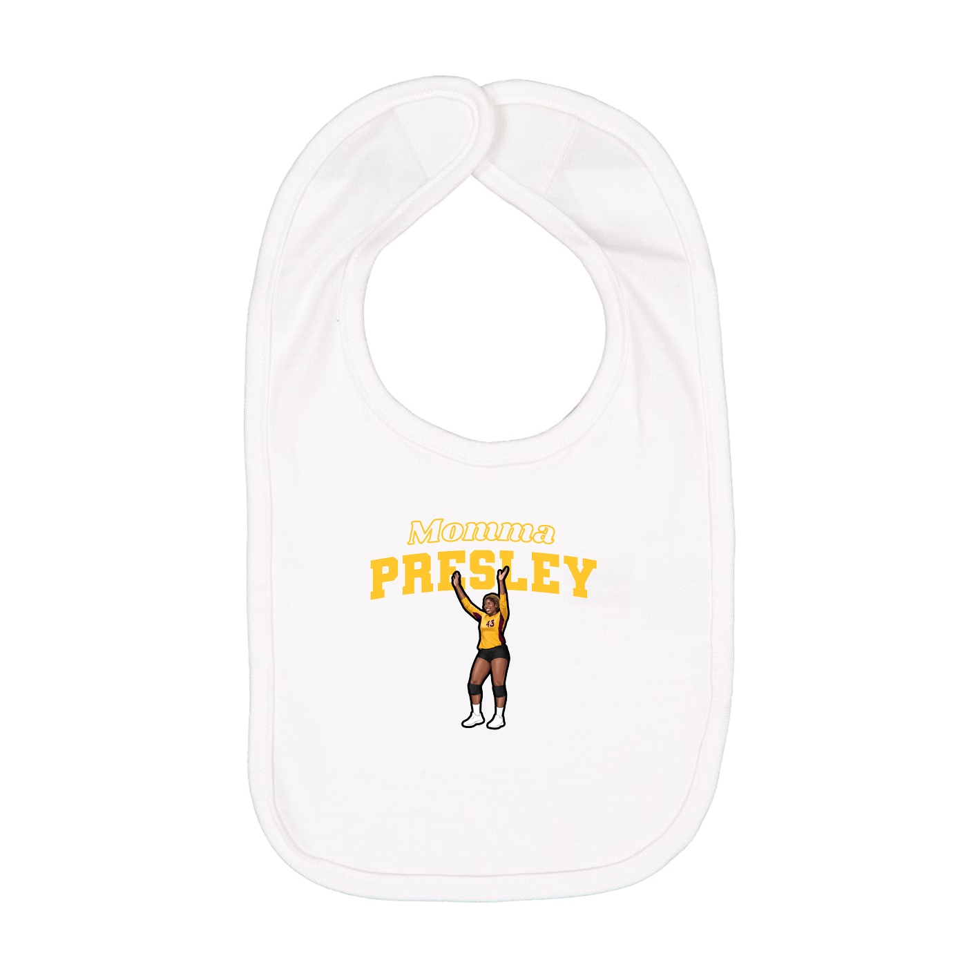 Infant Bib — Mothers Day Block in White