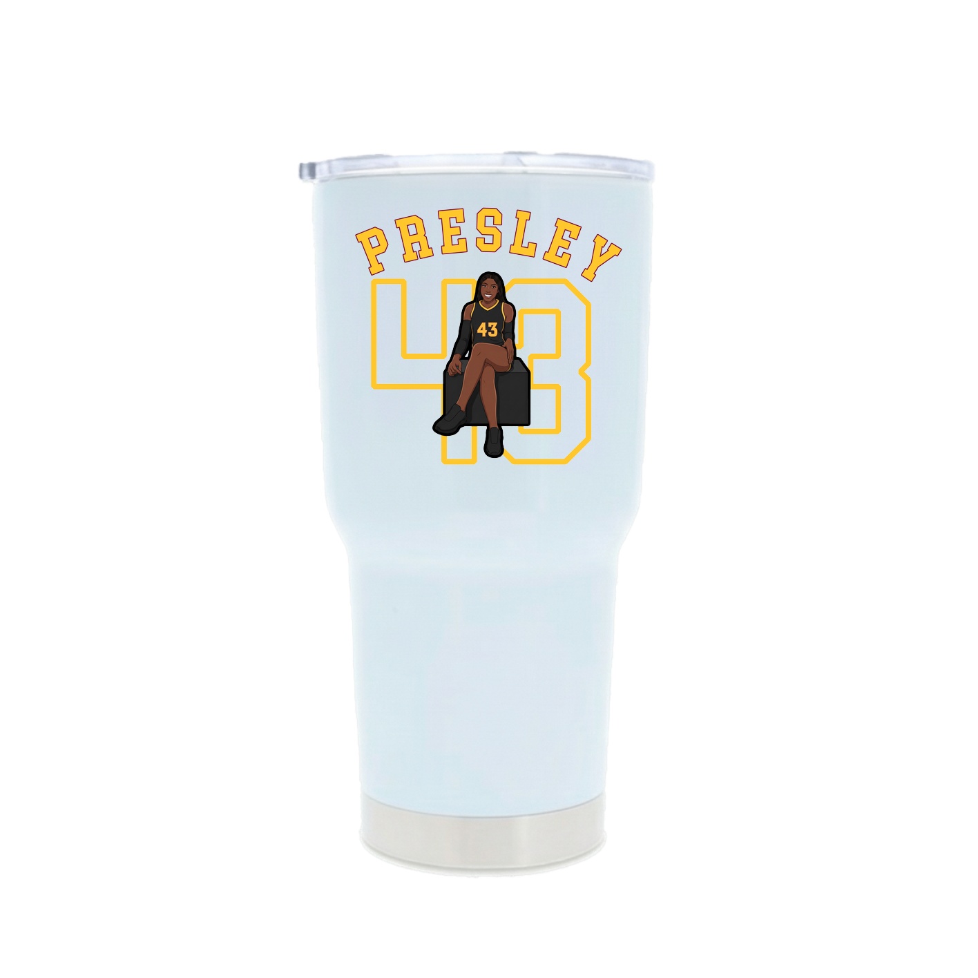 30oz Stainless Steel Tumbler — Shirsey Arch in White