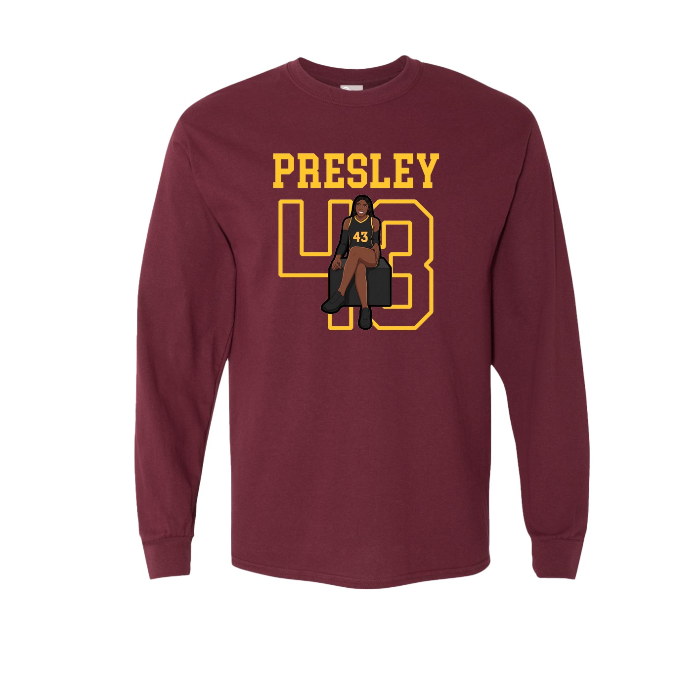 Long Sleeve Tee — Shirsey in Maroon