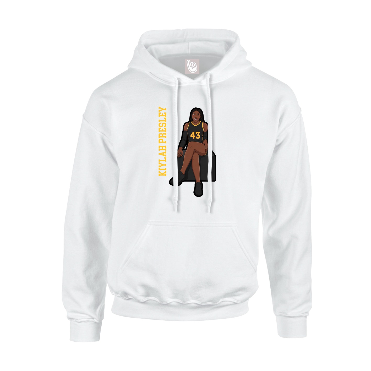 Youth Hoodie — Name Vertical in White