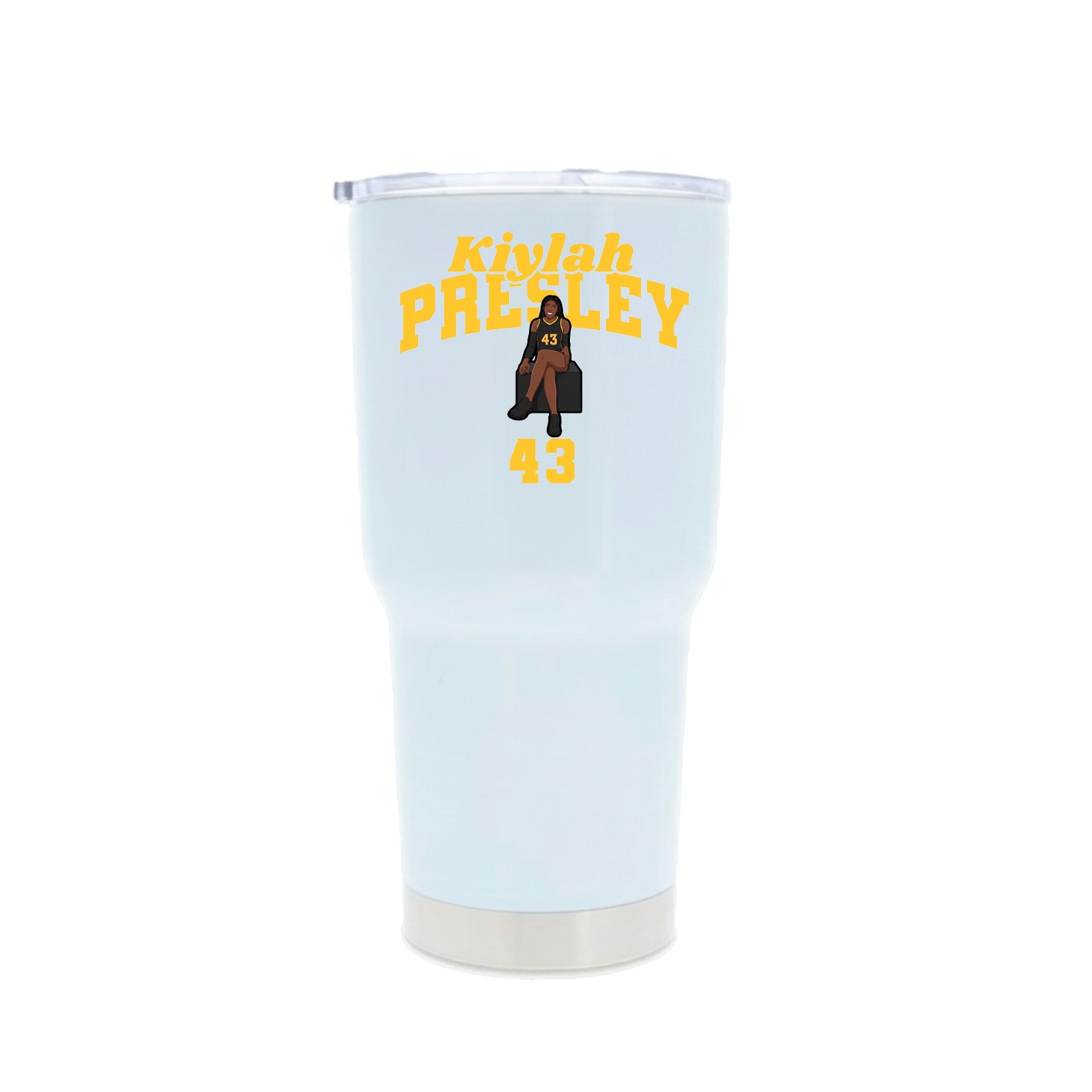 30oz Stainless Steel Tumbler — Signature Arch in White