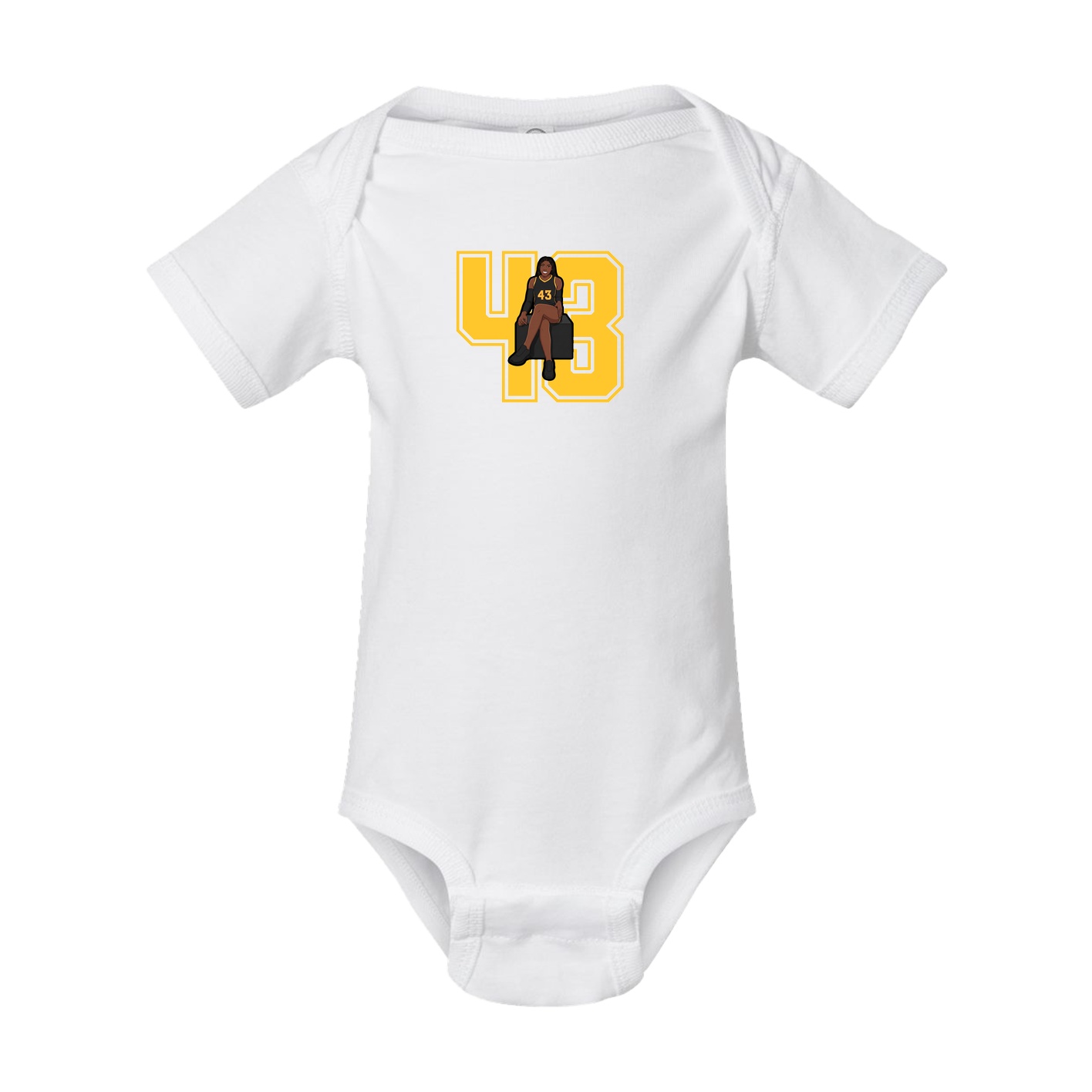 Baby Onesie — Number in White