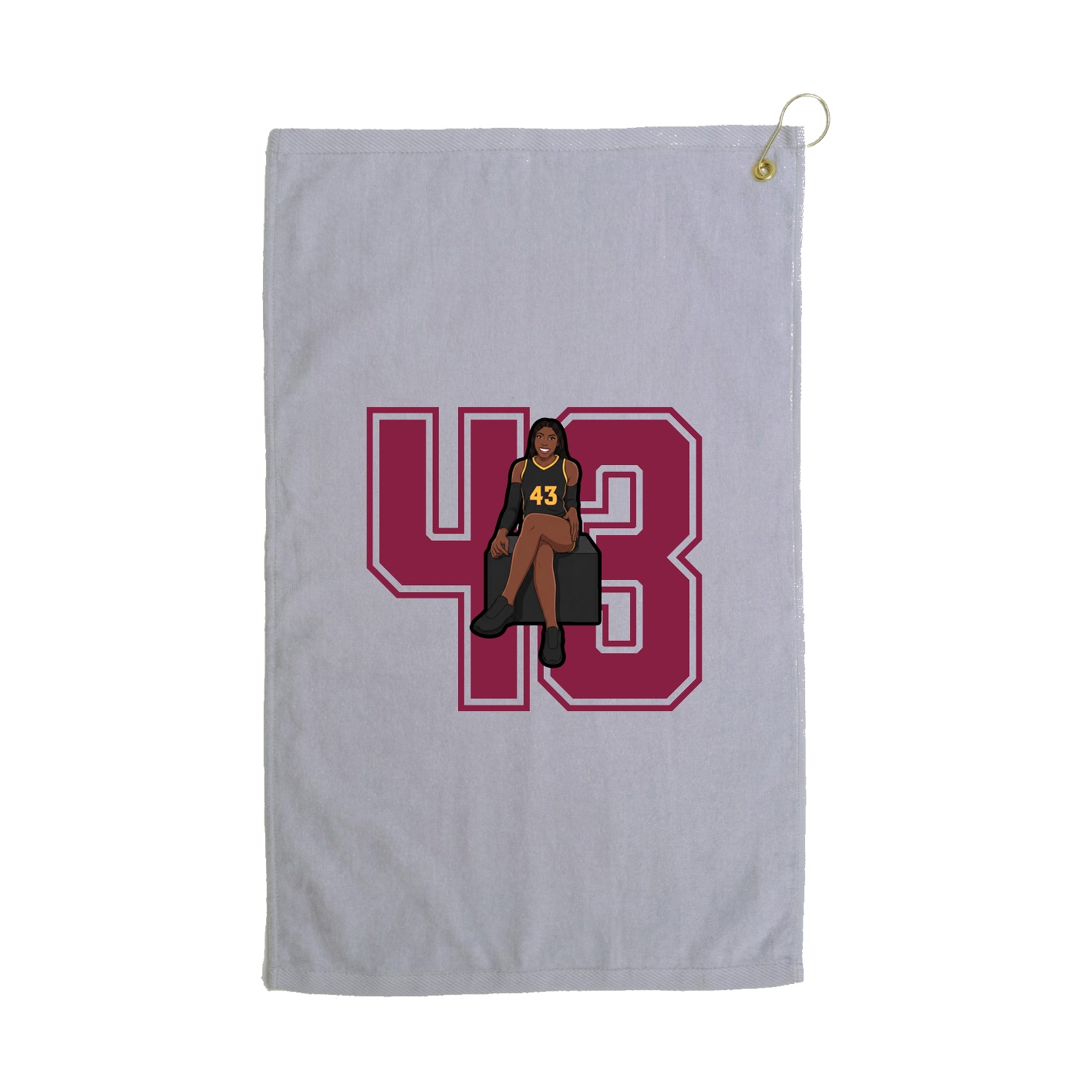 Golf Towel — Number in Grey