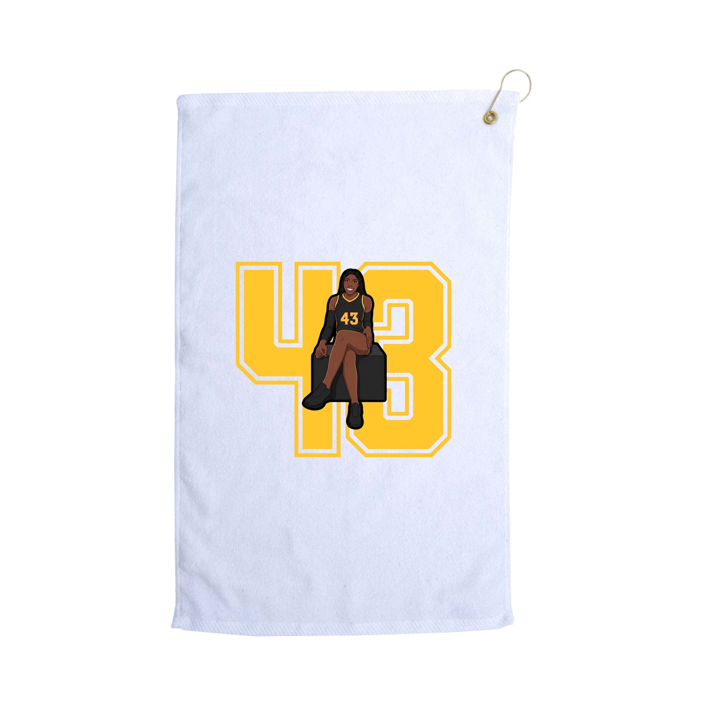 Golf Towel — Number in White