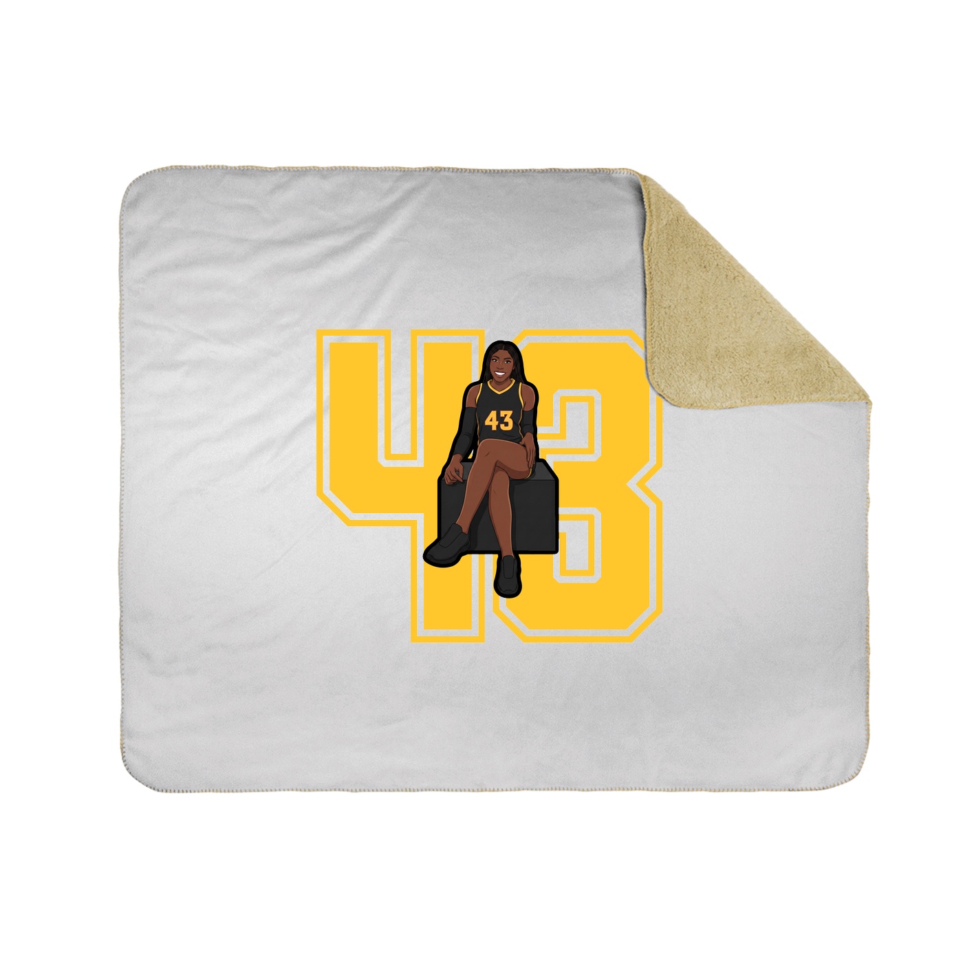 Throw Blanket — Number in White