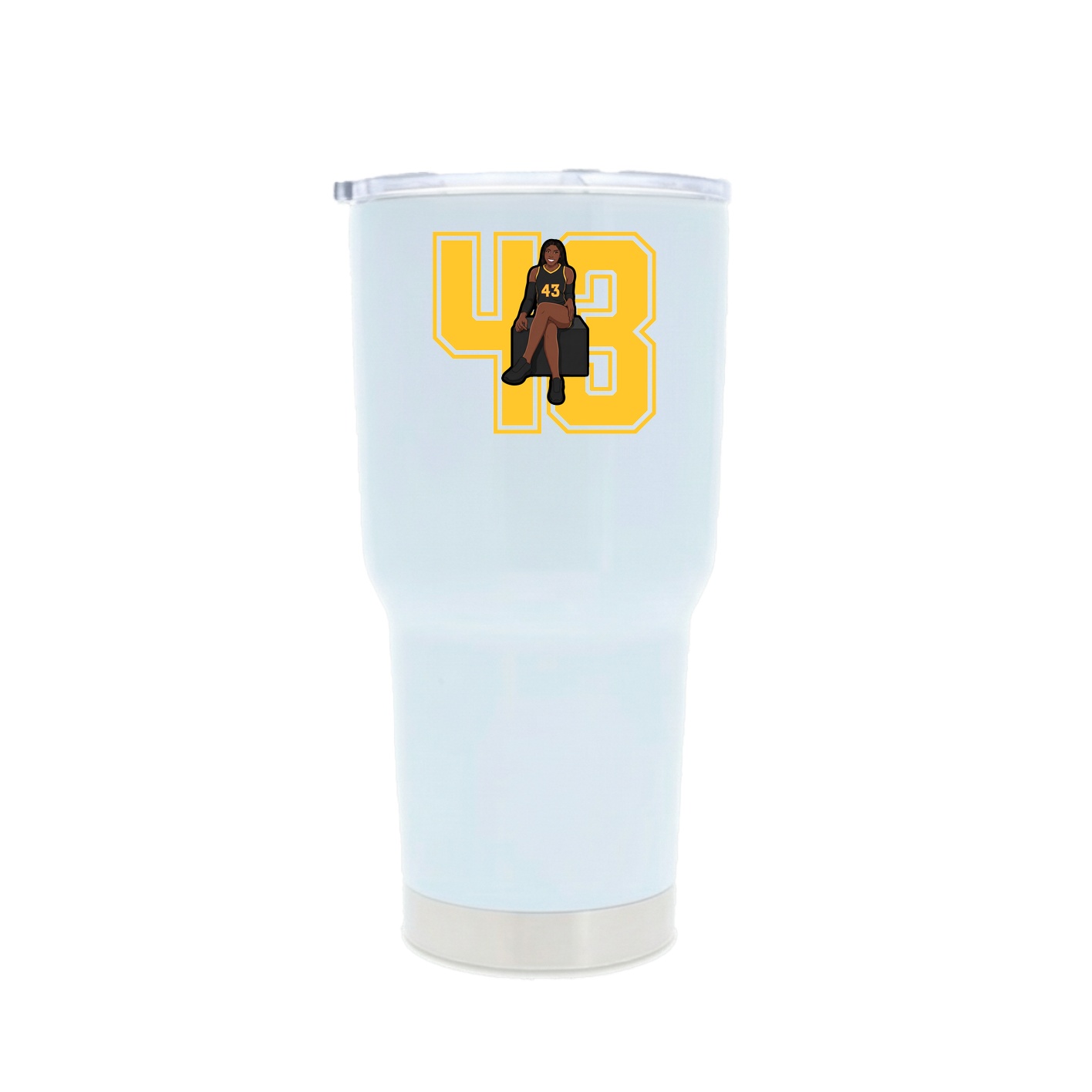 30oz Stainless Steel Tumbler — Number in White