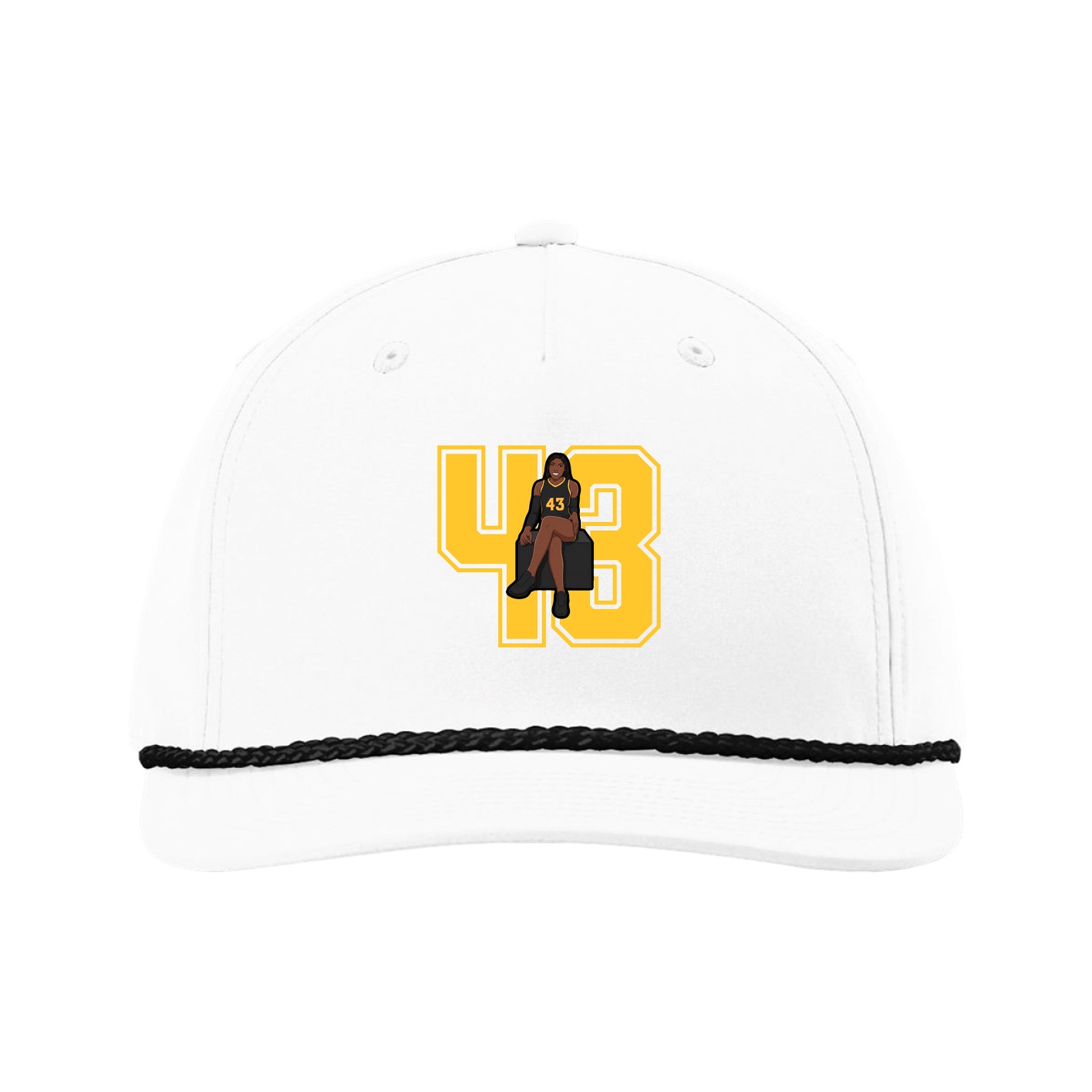 Five-Panel Classic Rope Cap — Number in White