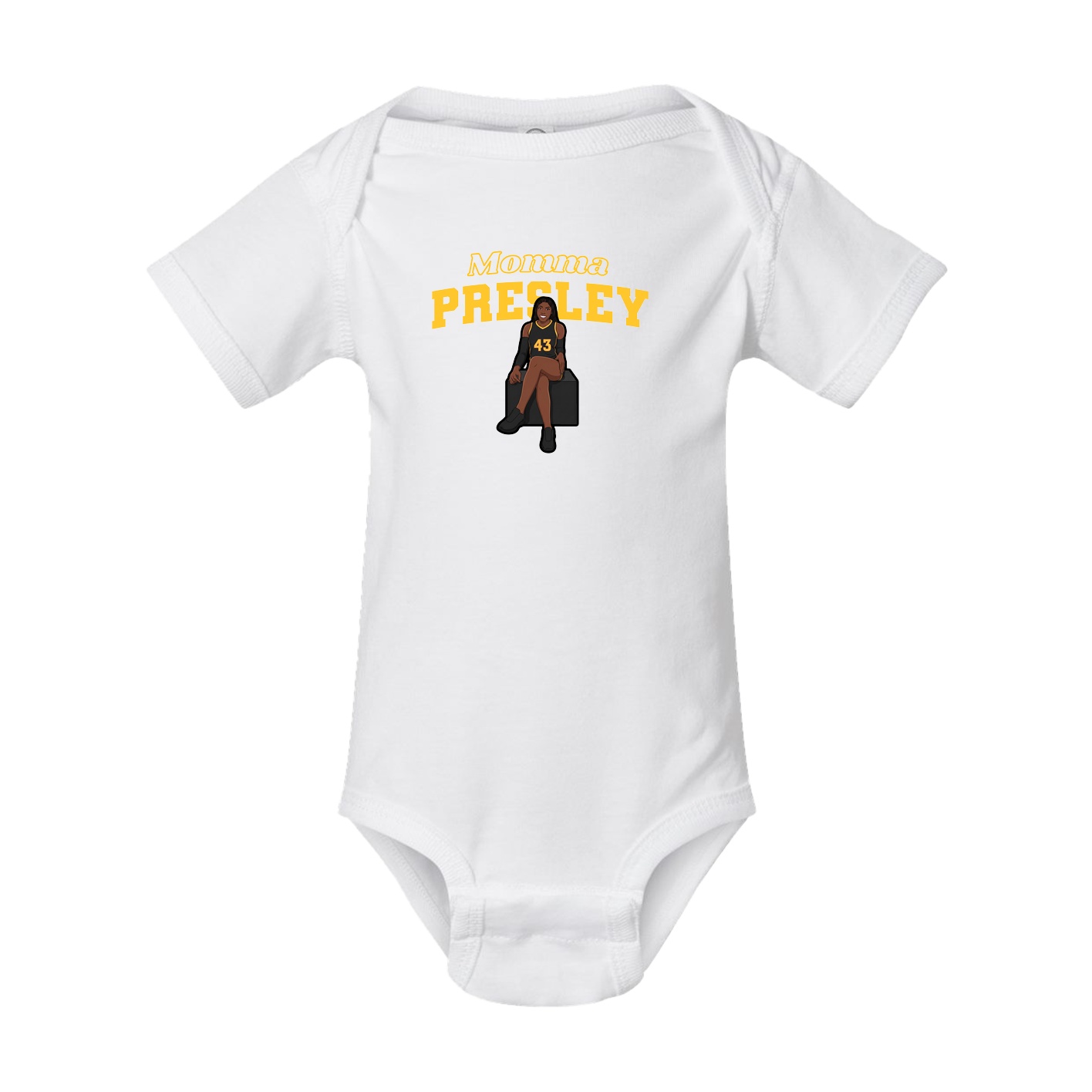 Baby Onesie — Mothers Day Block in White