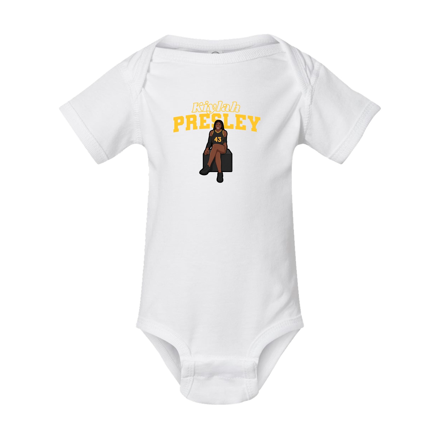 Baby Onesie — Name Arch in White