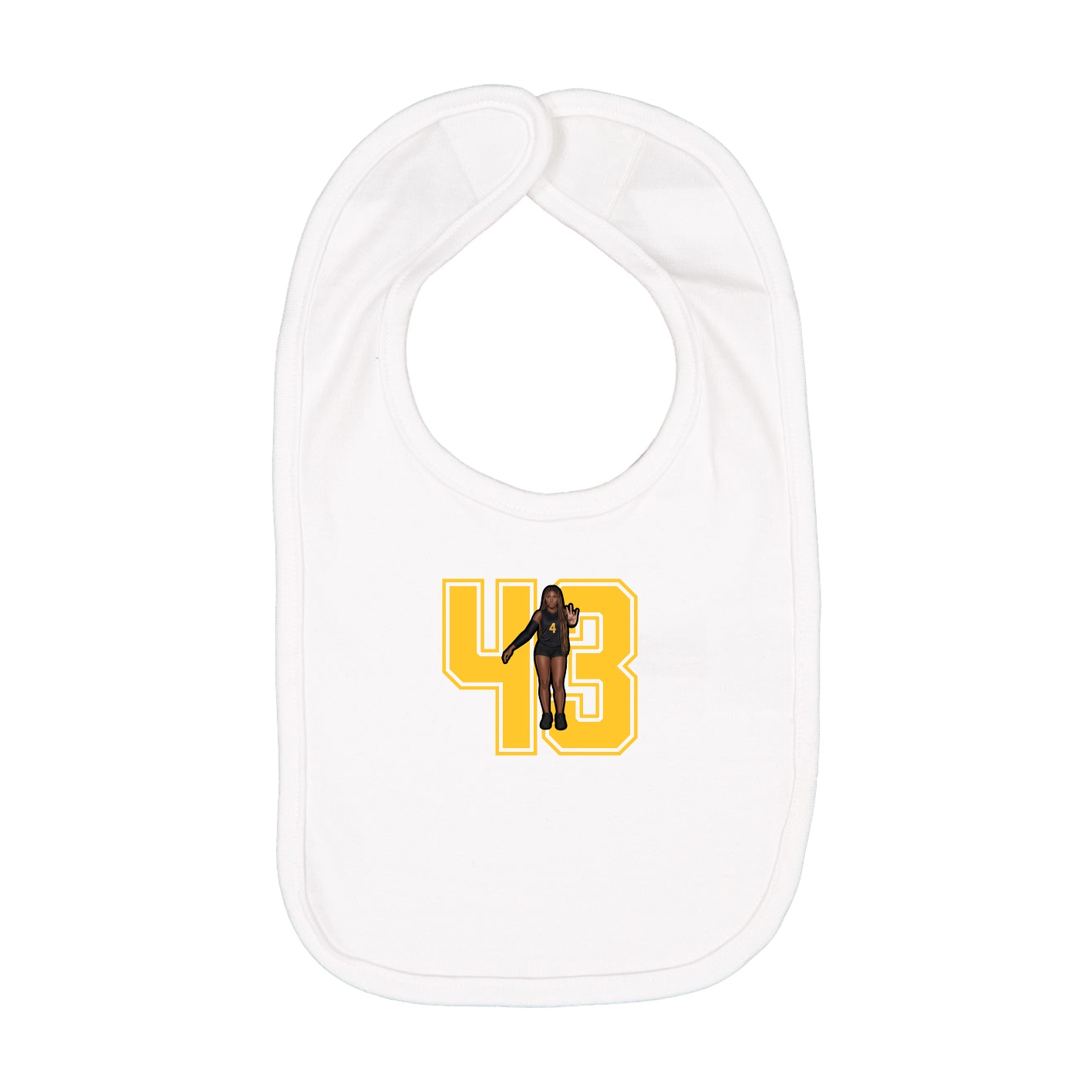 Infant Bib — Number in White
