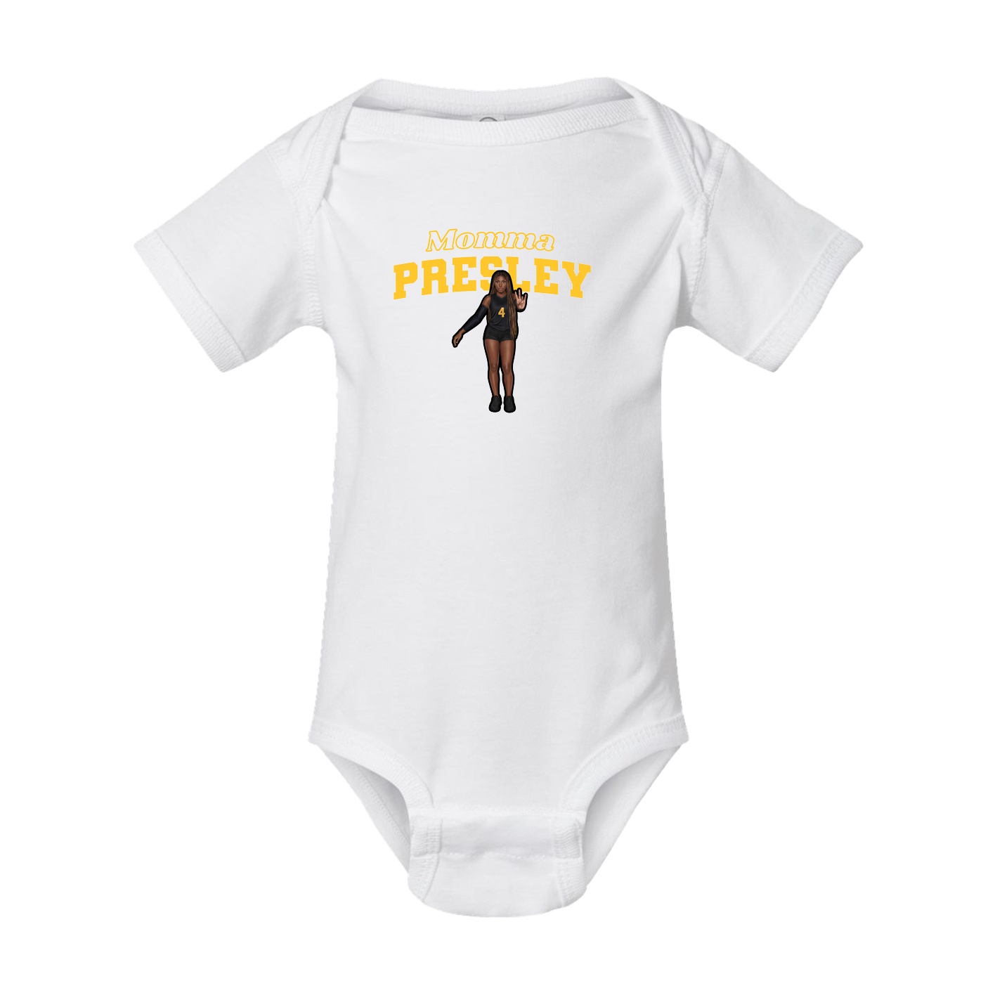 Baby Onesie — Mothers Day Block in White