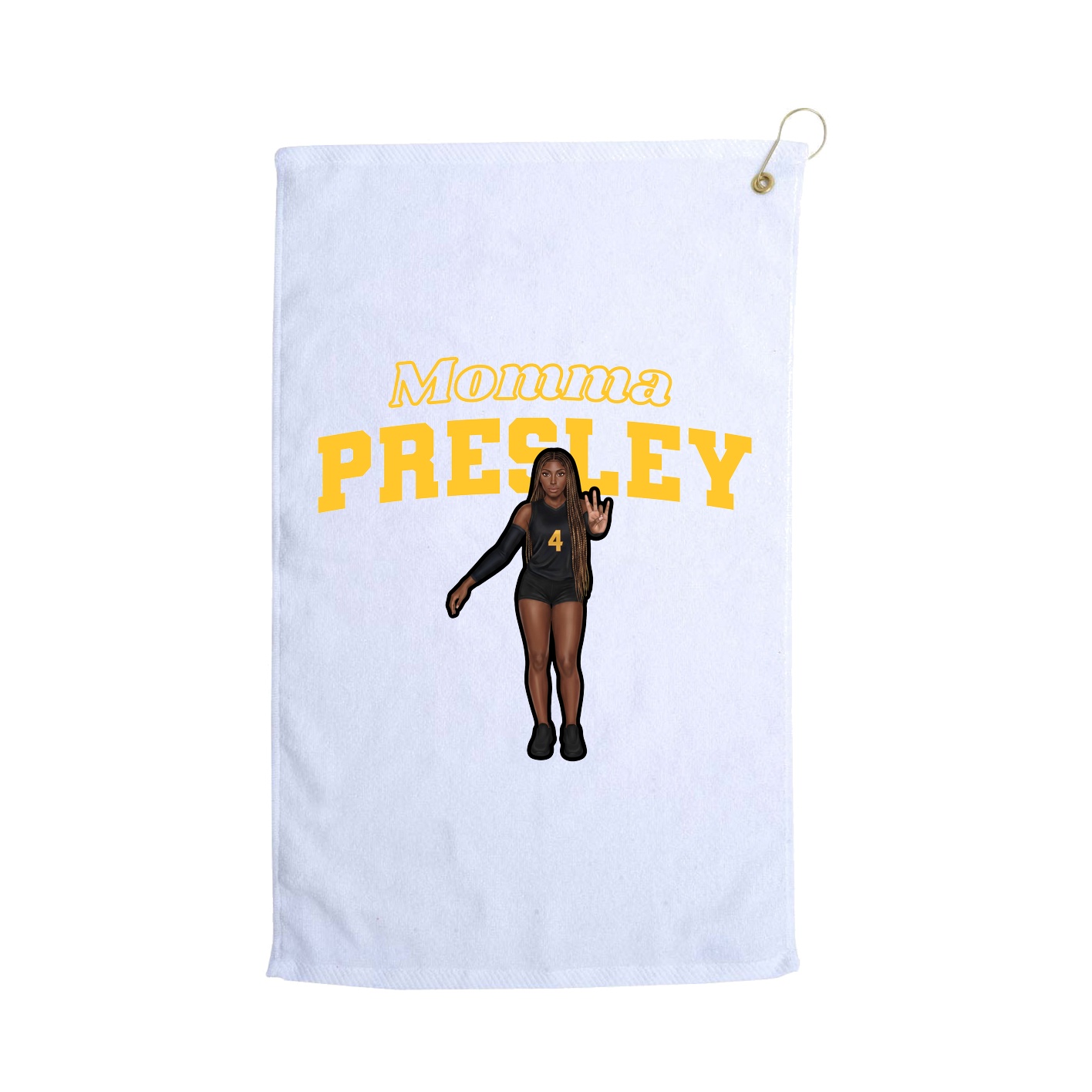 Golf Towel — Mothers Day Block in White