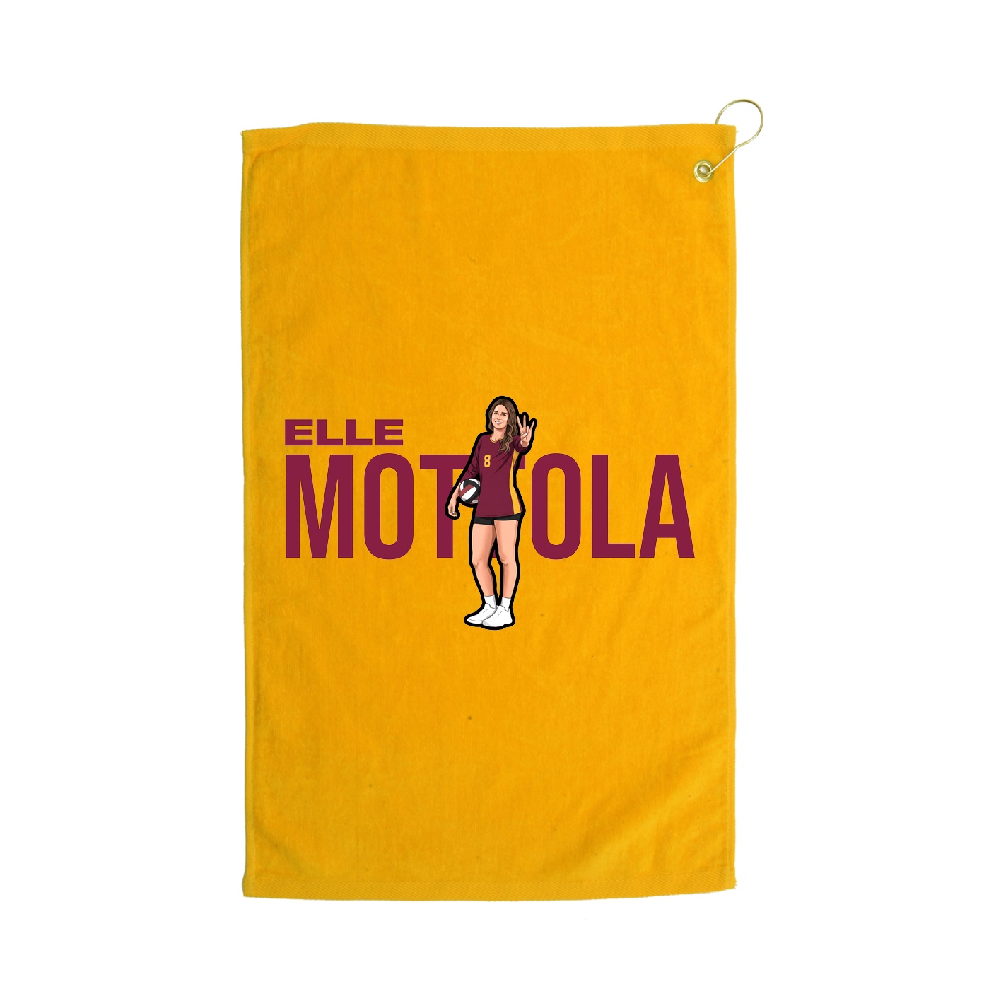 Golf Towel — Player Name in Gold