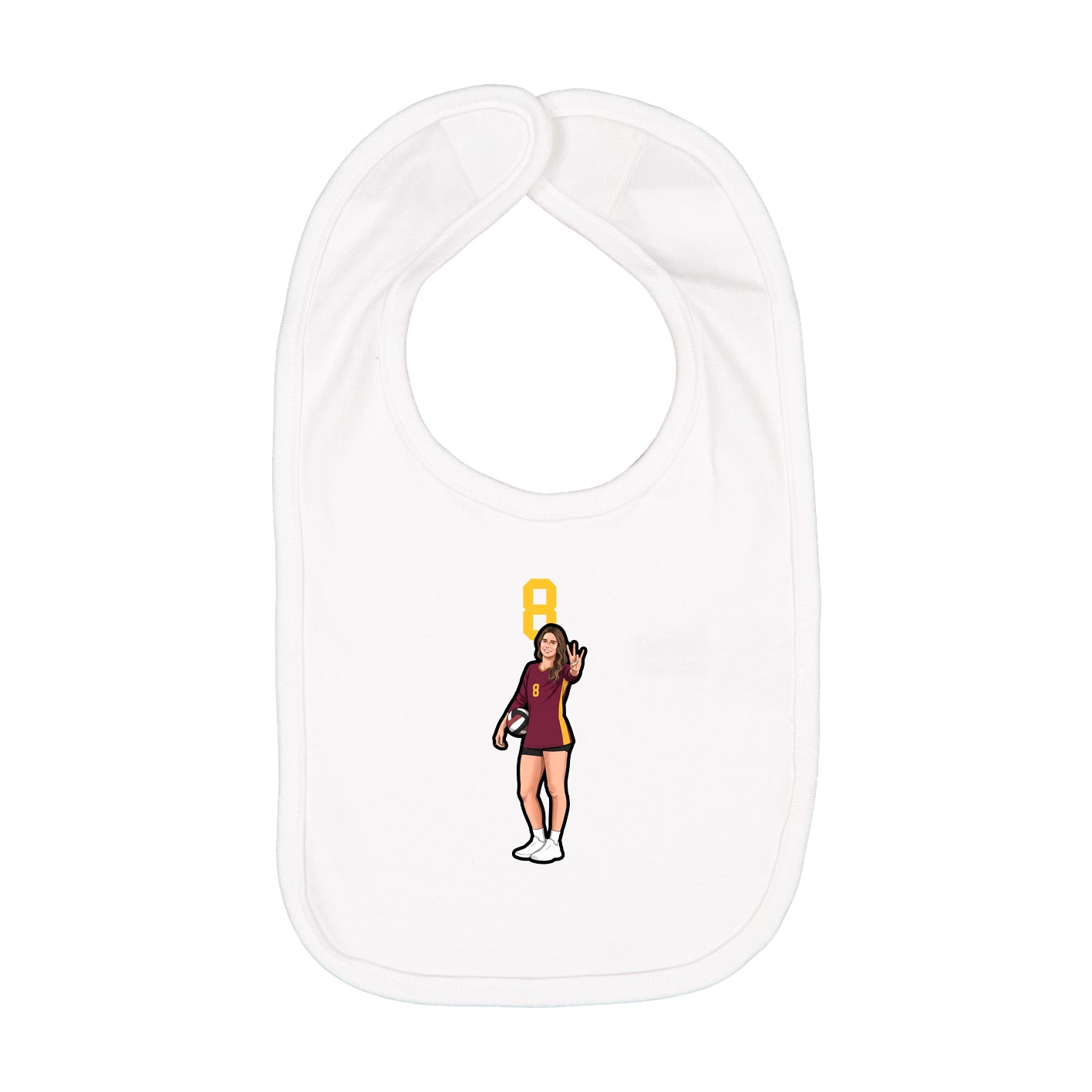 Infant Bib — Number Top in White