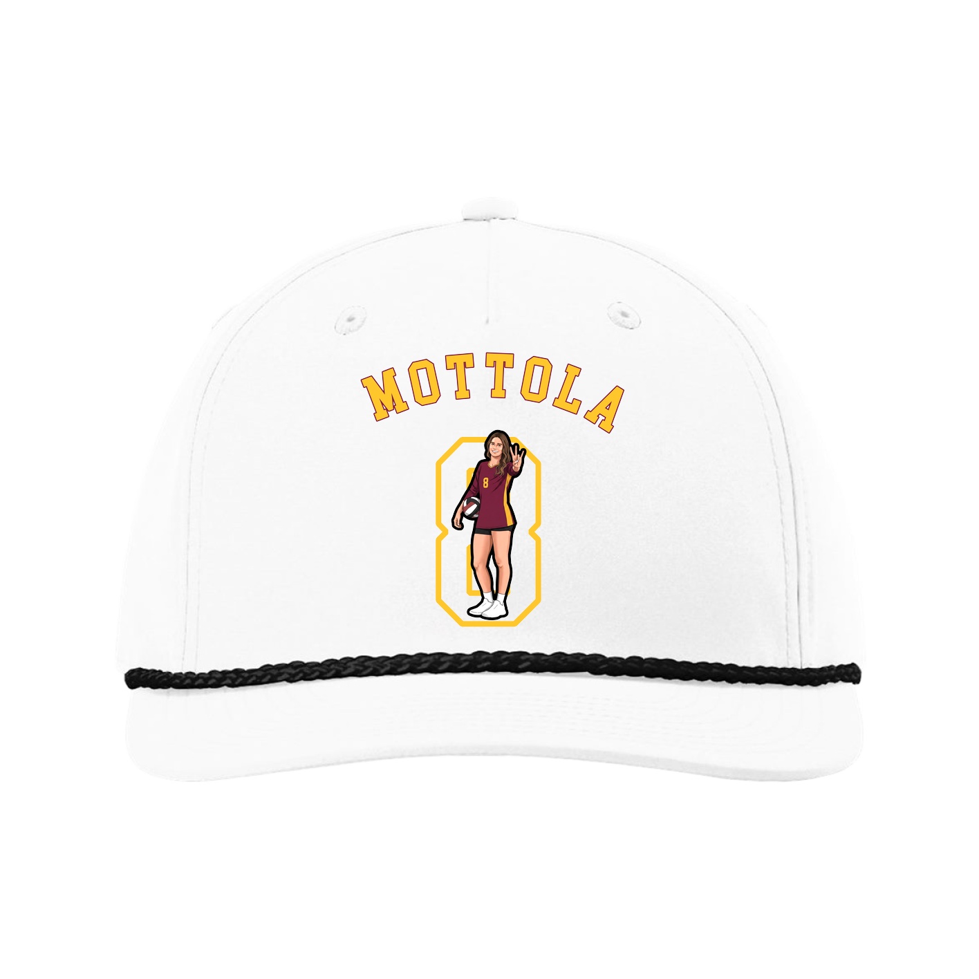 Five-Panel Classic Rope Cap — Shirsey Arch in White