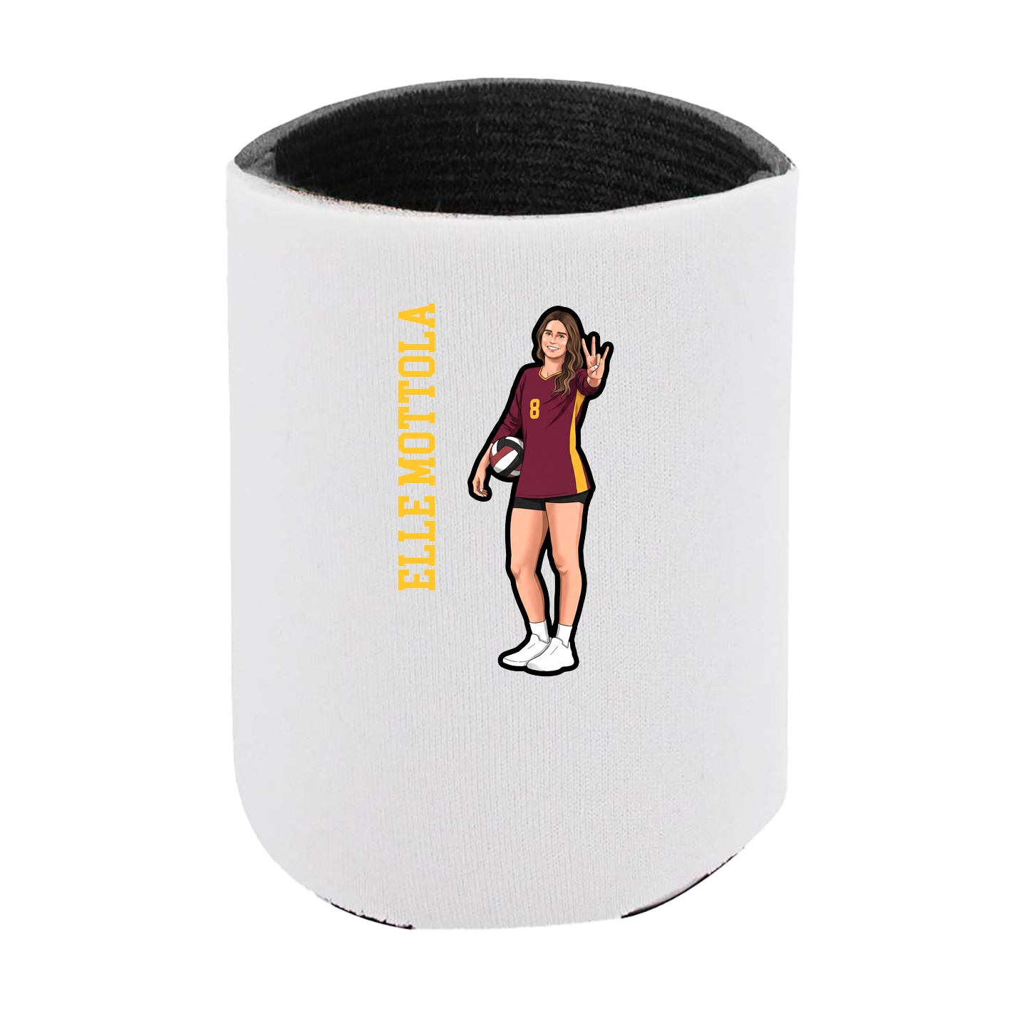 Can Holder — Name Vertical in White