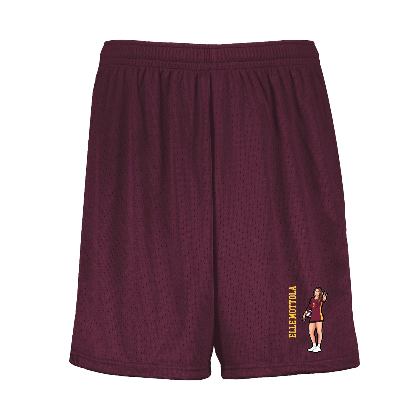 Shorts — Name Vertical in Maroon