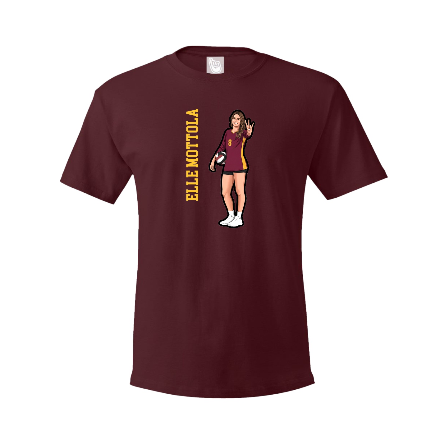 Tee — Name Vertical in Maroon