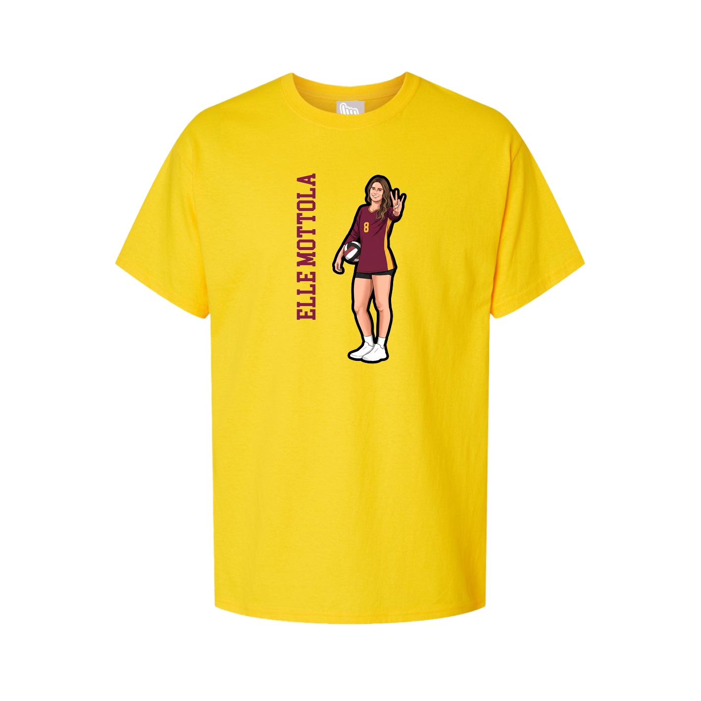 Youth Tee — Name Vertical in Gold