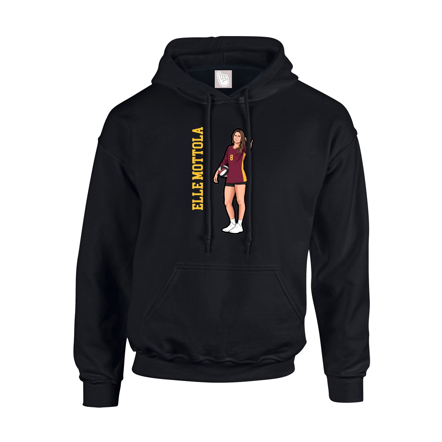 Youth Hoodie — Name Vertical in Black