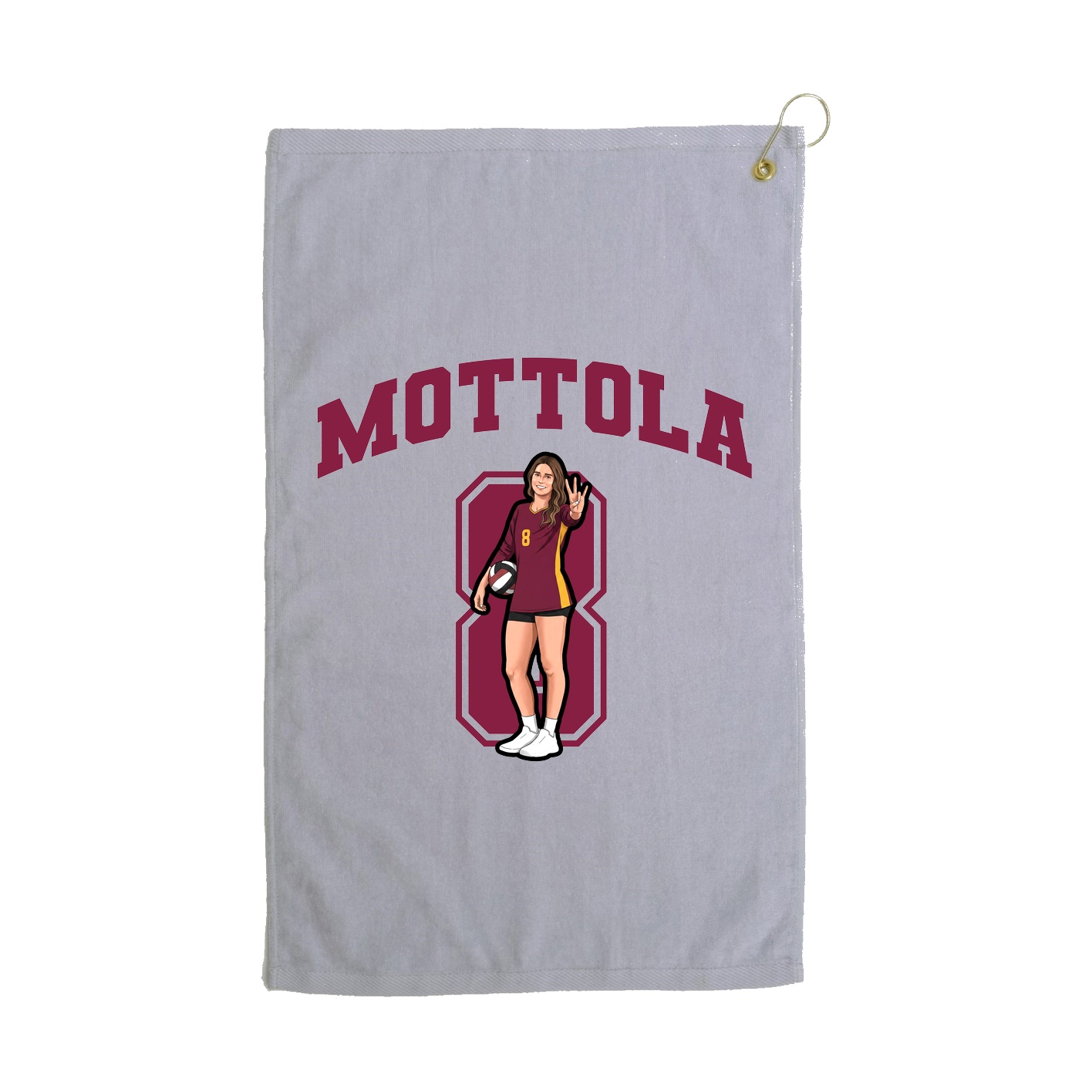Golf Towel — Number in Grey