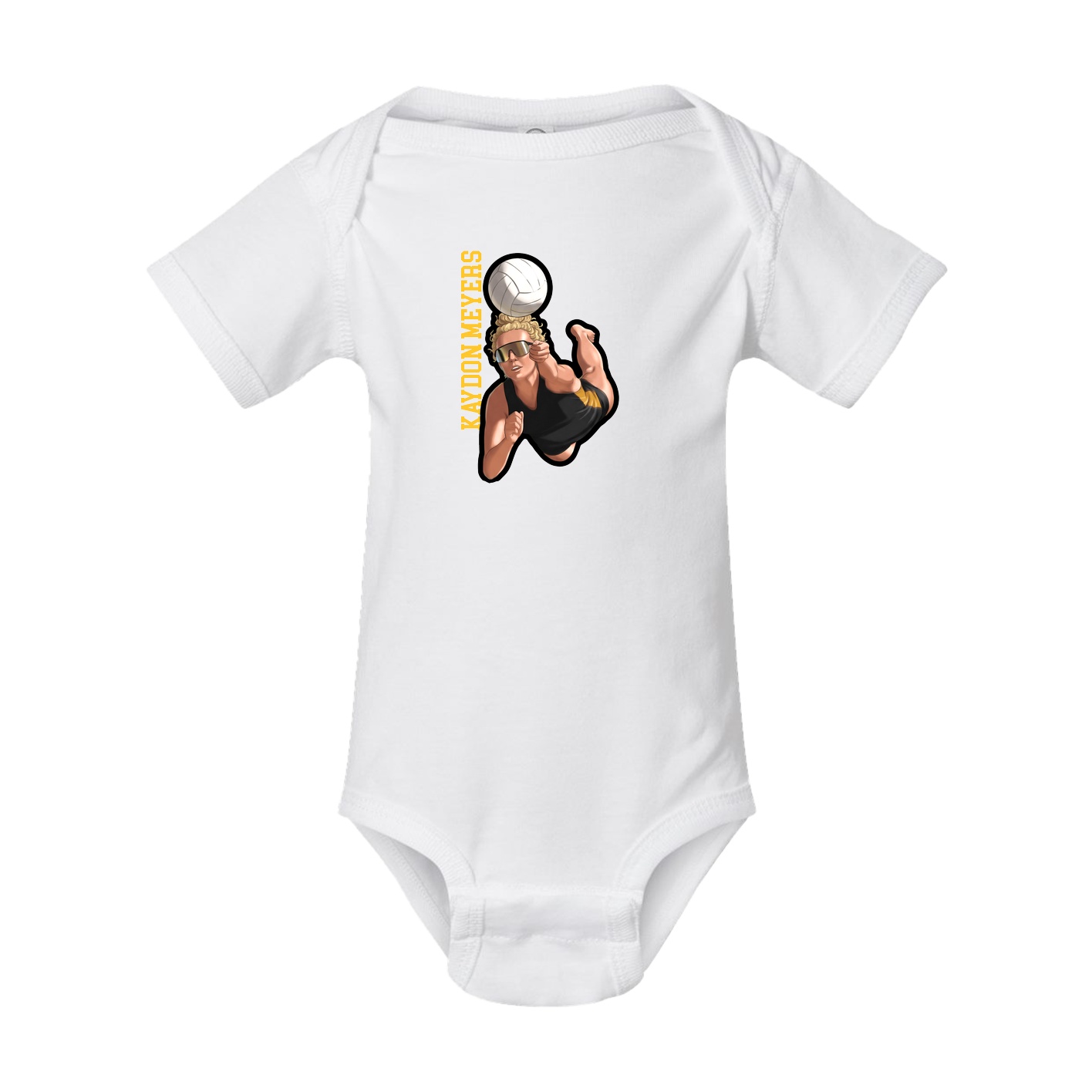 Baby Onesie — Name Vertical in White