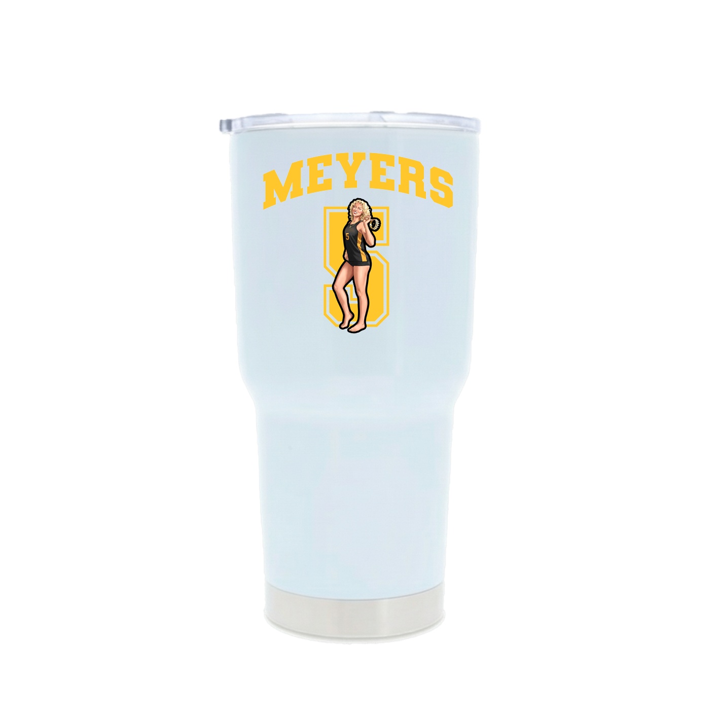 30oz Stainless Steel Tumbler — Number in White