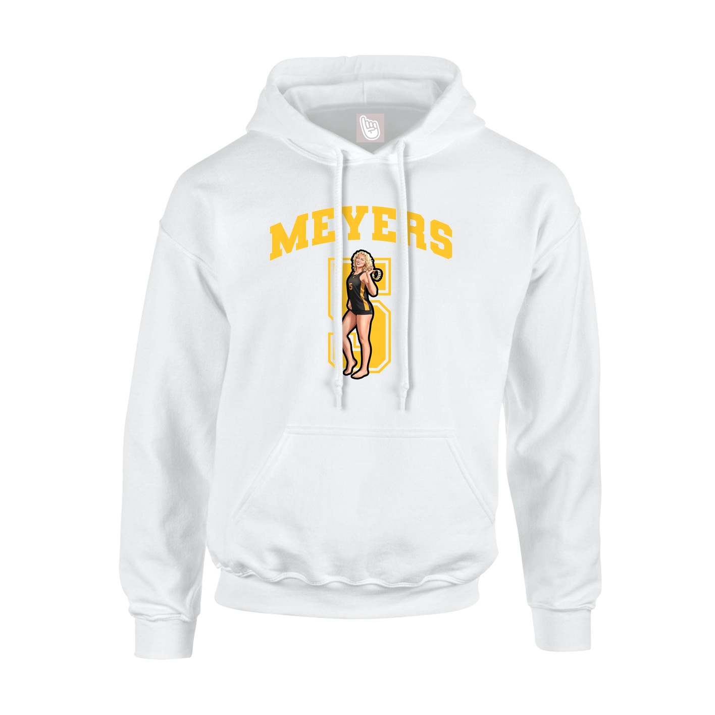 Youth Hoodie — Number in White