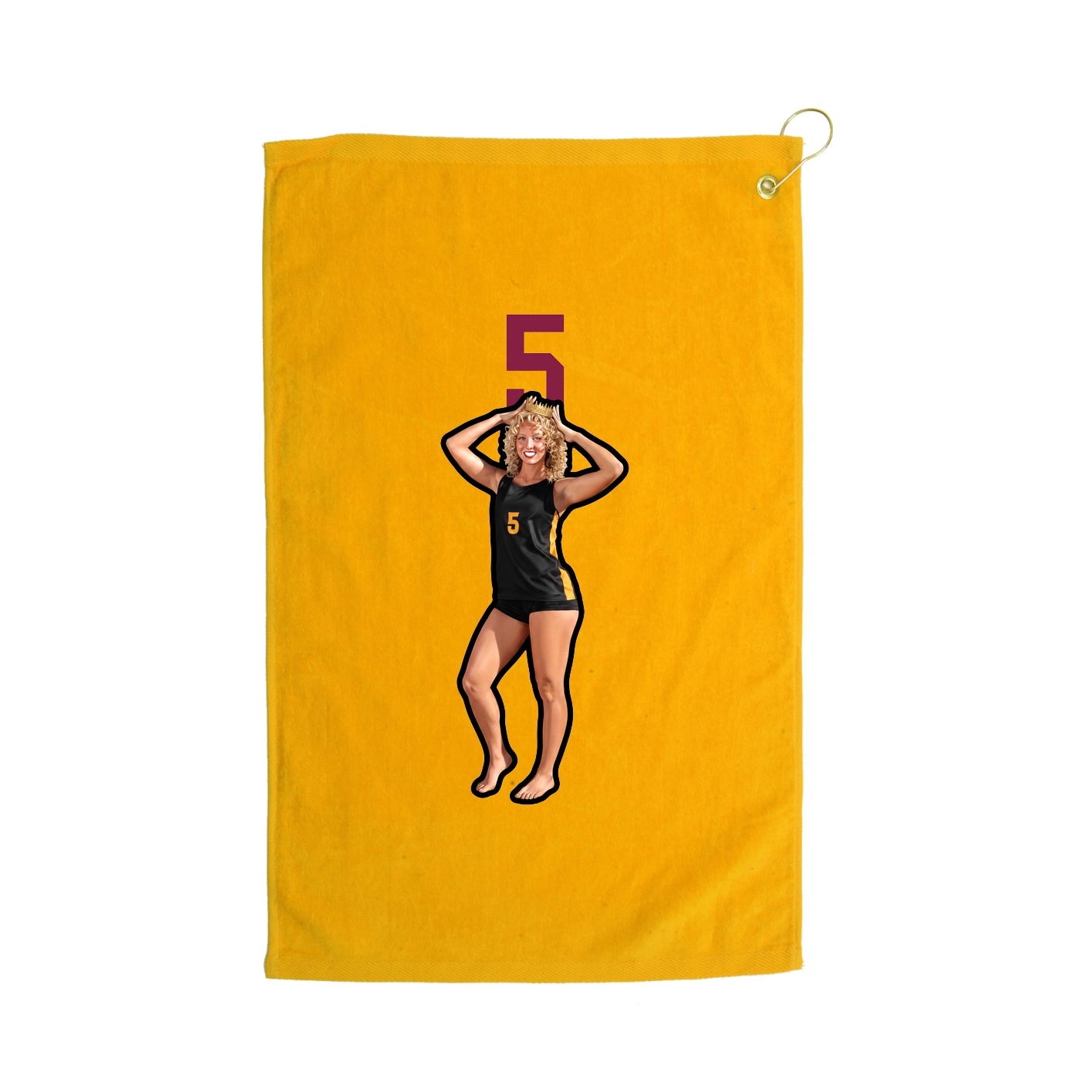 Golf Towel — Number Top in Gold