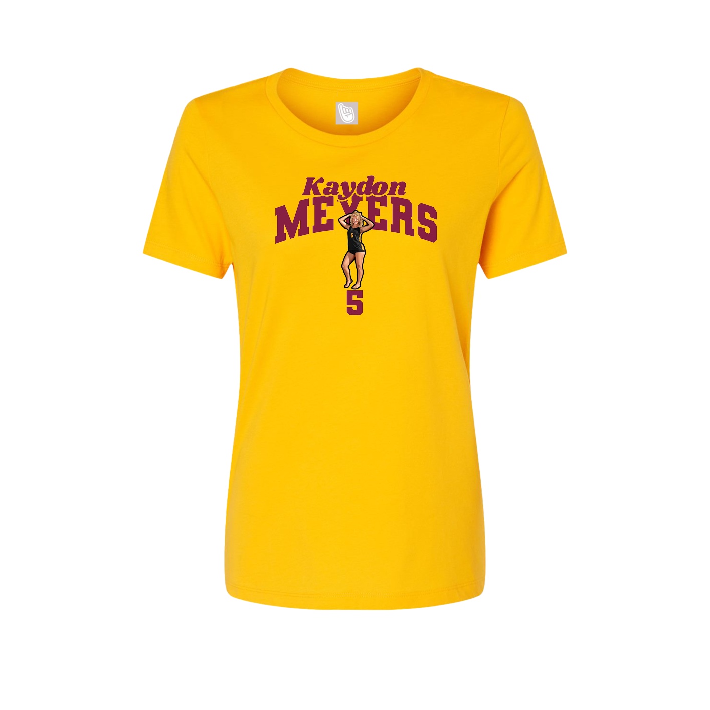 Fitted Women's Tee — Signature Arch in Gold